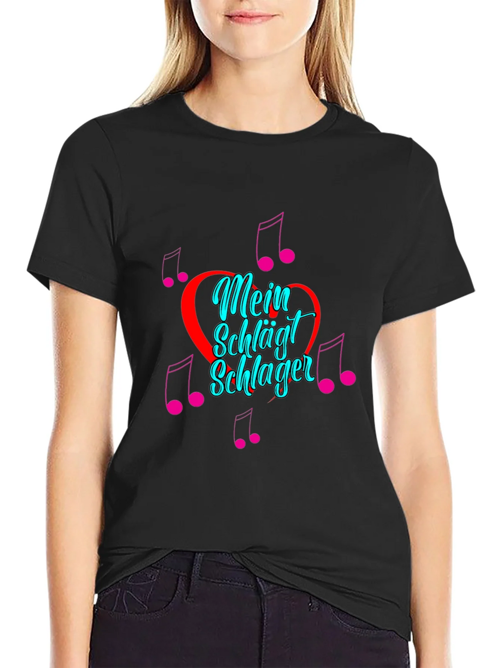 Mein Schlager Heartbeat Graphic Tee - Black product image 2