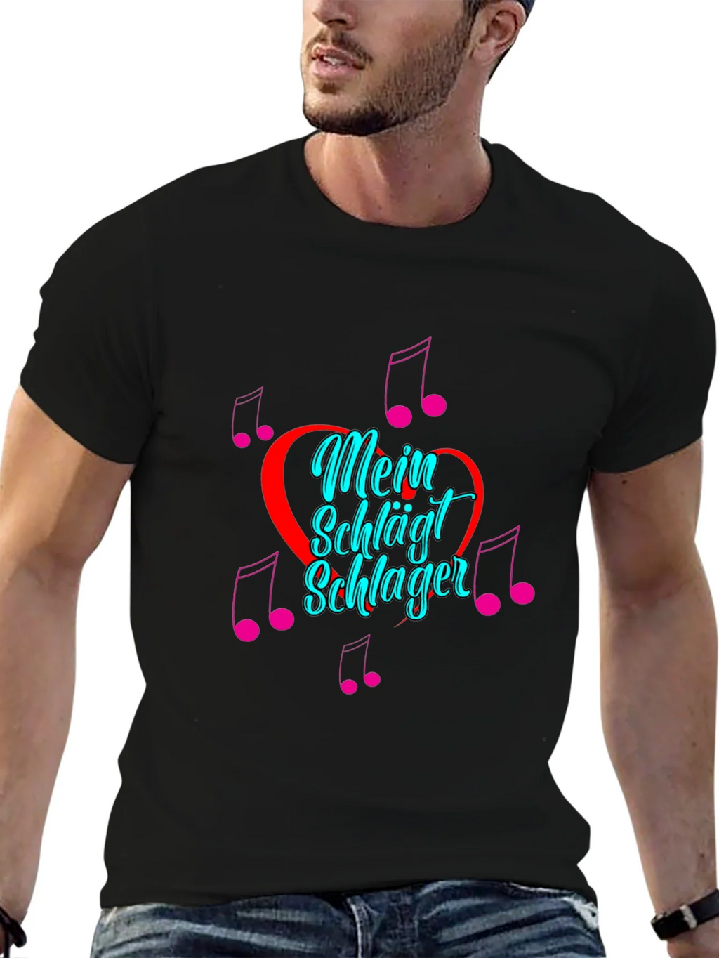 Mein Schlager Heartbeat Graphic Tee - Black product image 6
