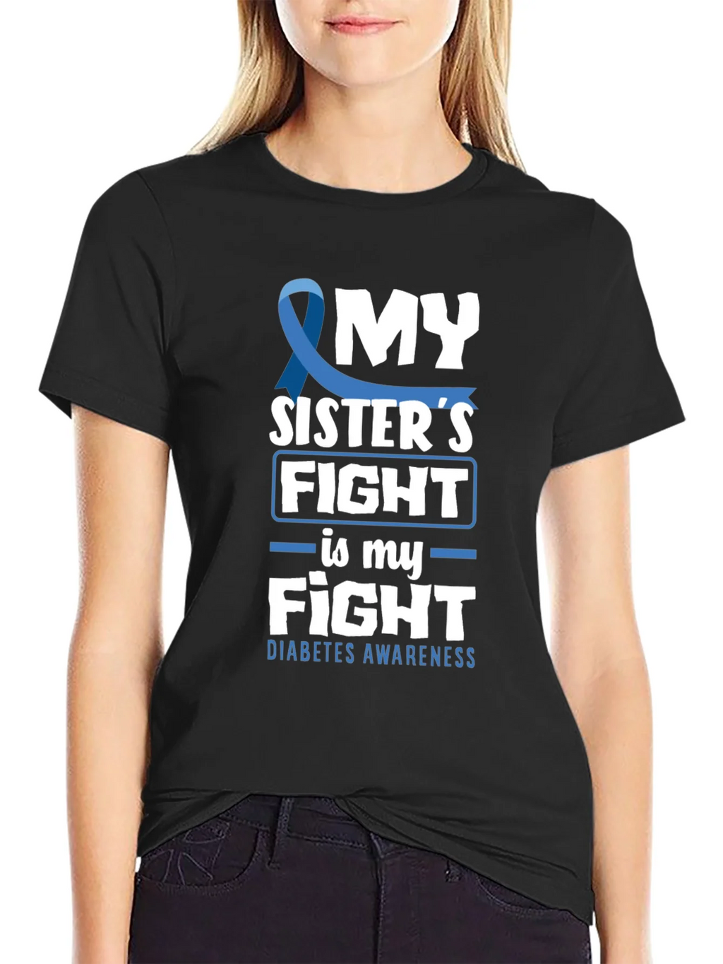 Diabetes Awareness My Sisters Fight T-Shirt product image 2