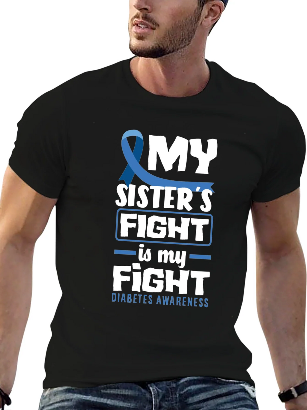 Diabetes Awareness My Sisters Fight T-Shirt product image 6