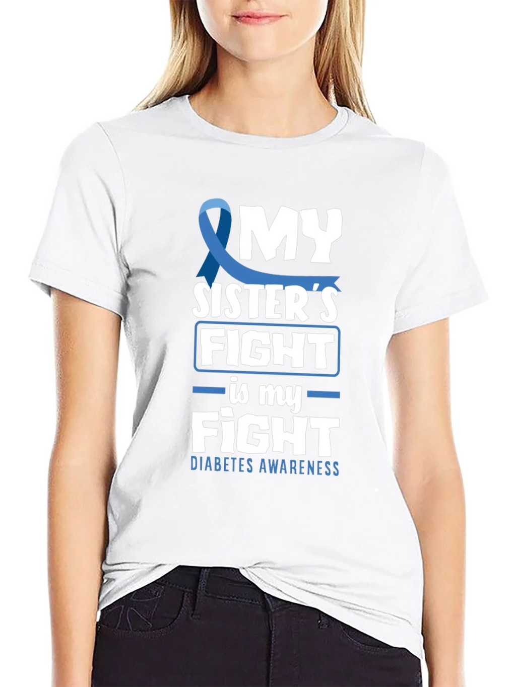 Diabetes Awareness My Sisters Fight T-Shirt product image 8