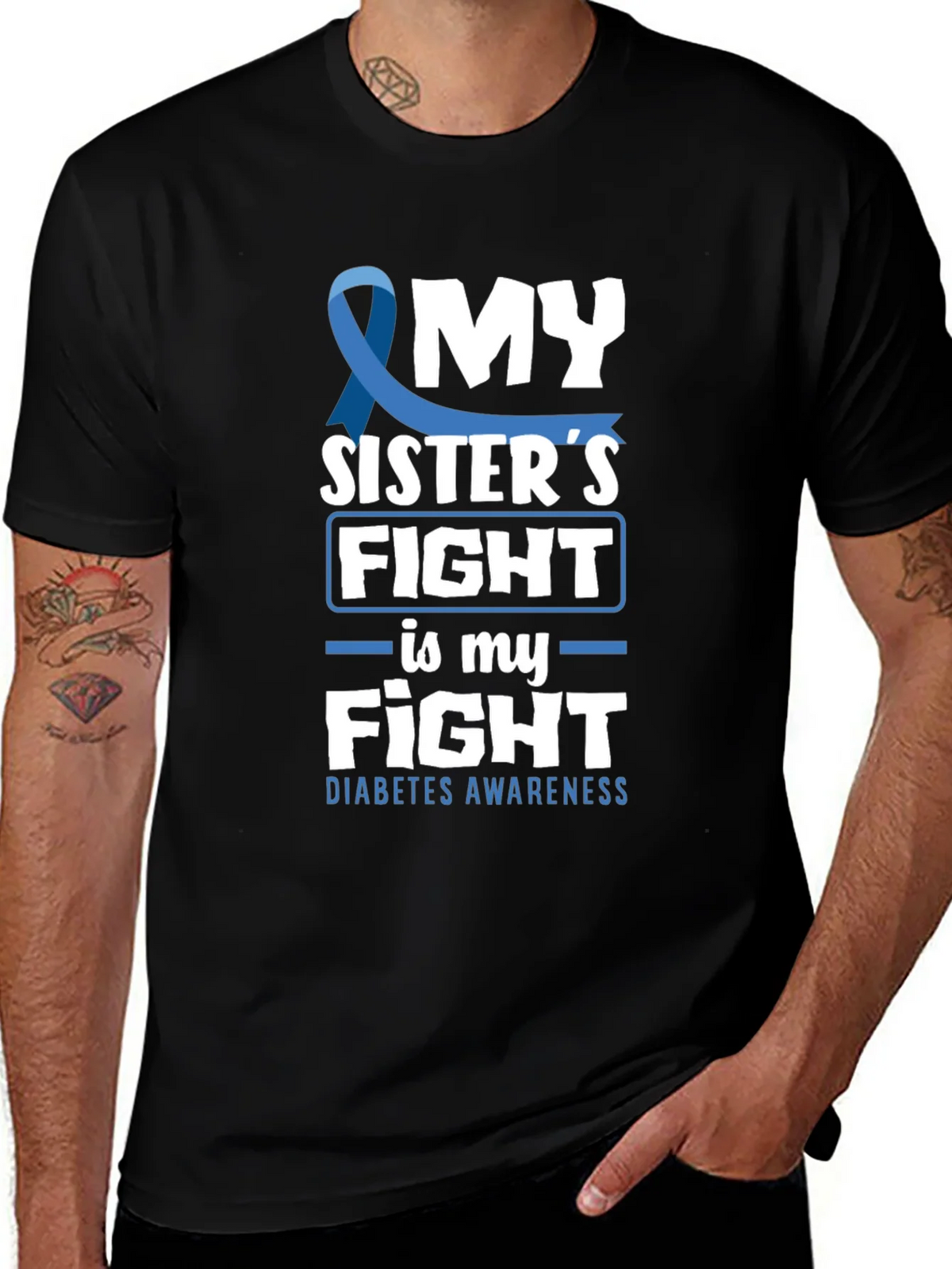 Diabetes Awareness My Sisters Fight T-Shirt product image 1