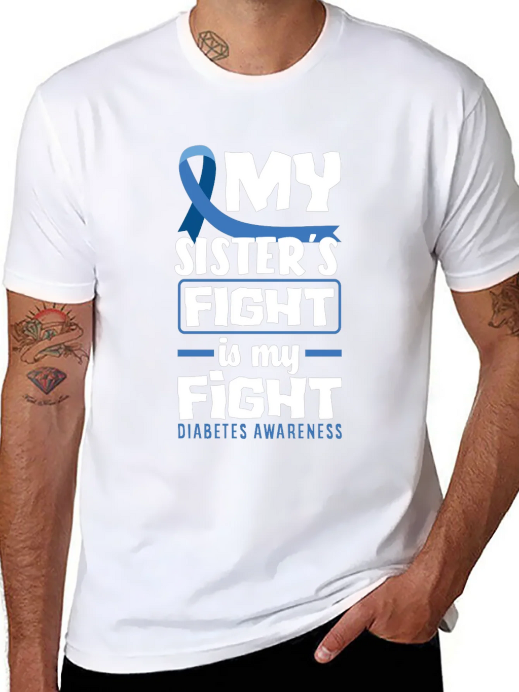 Diabetes Awareness My Sisters Fight T-Shirt product image 7