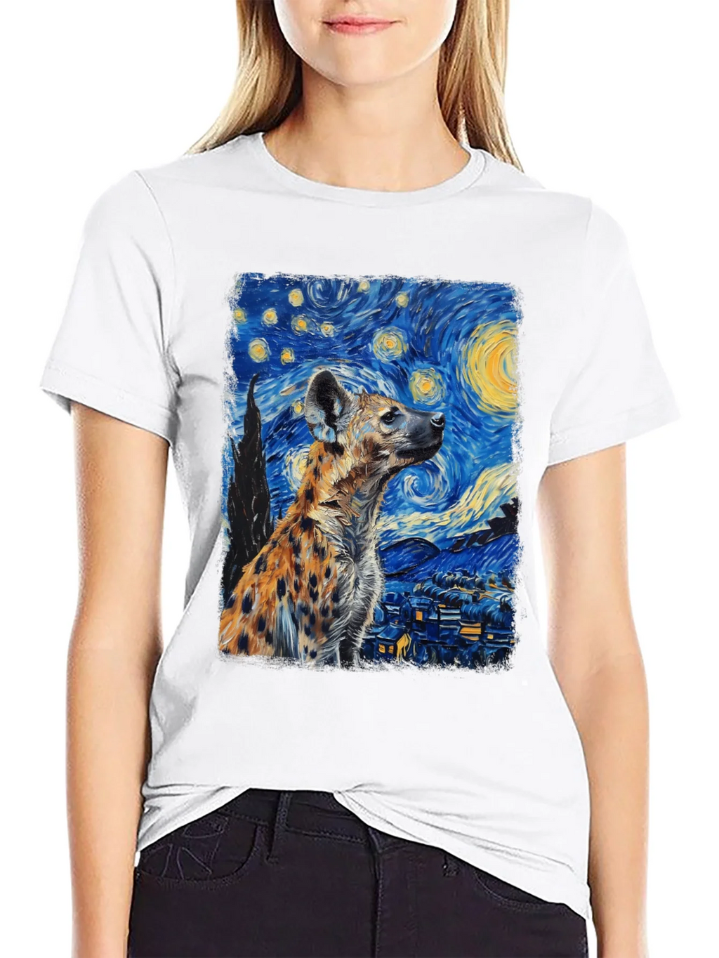 Hyena Starry Night T-Shirt | Unique Art Tee product image 8