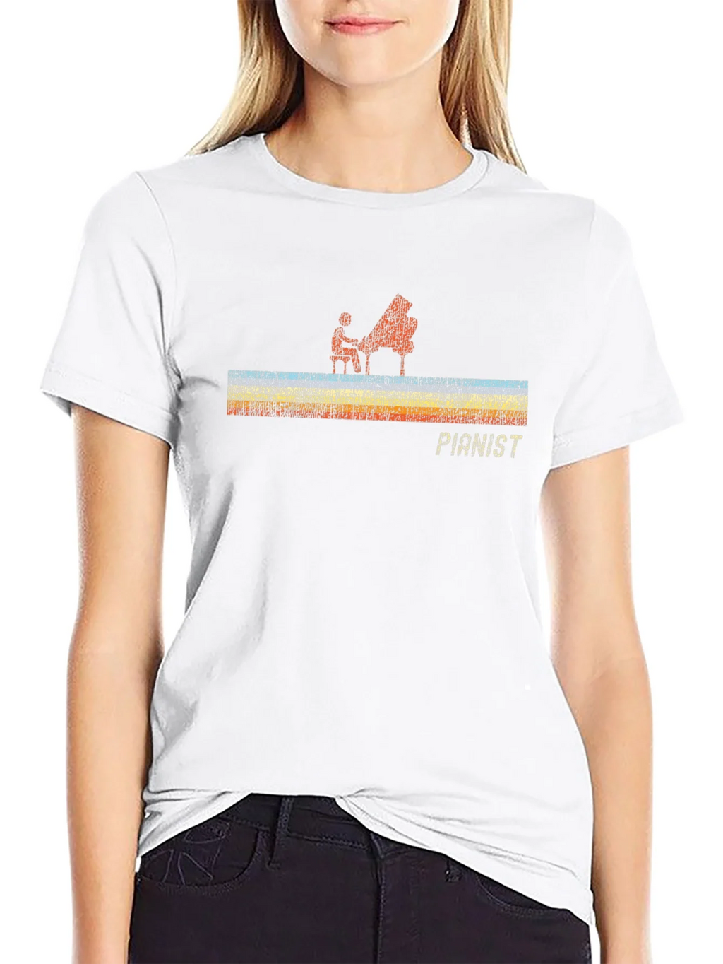 Pianist Graphic Black T-Shirt product image 8
