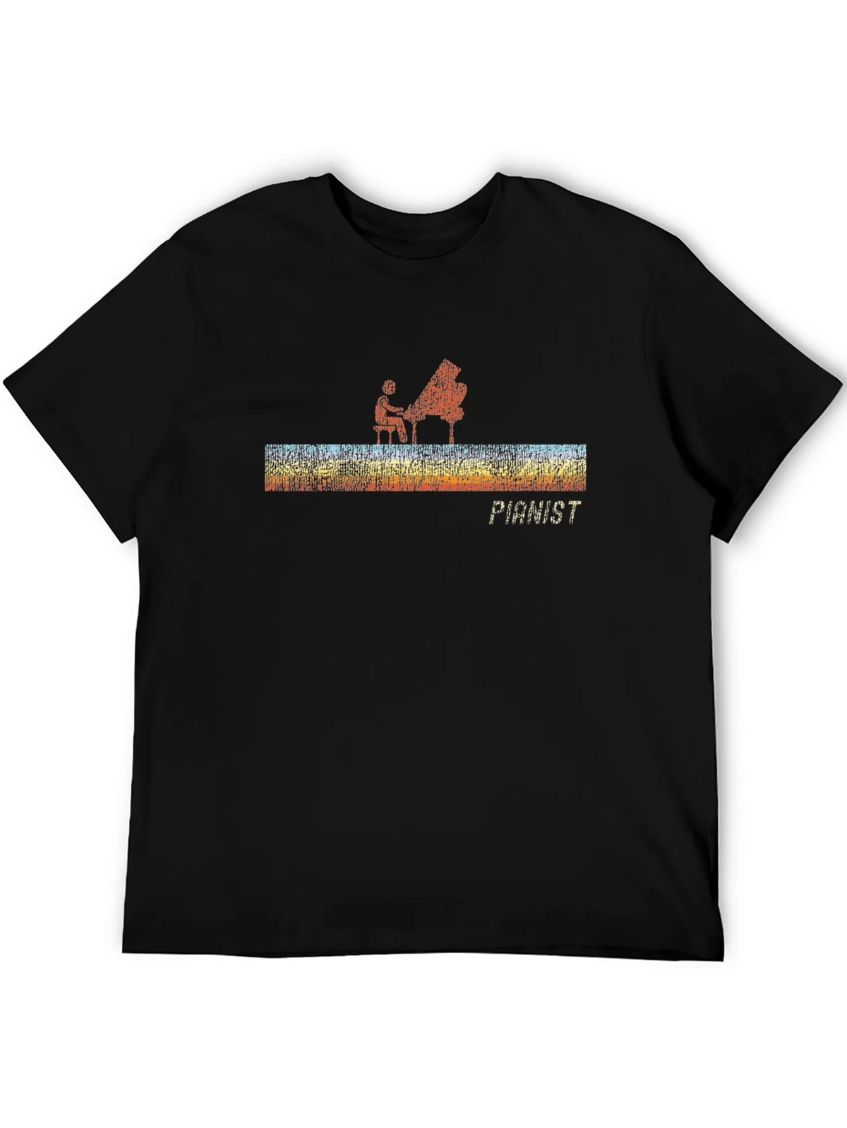 Pianist Graphic Black T-Shirt product image 5