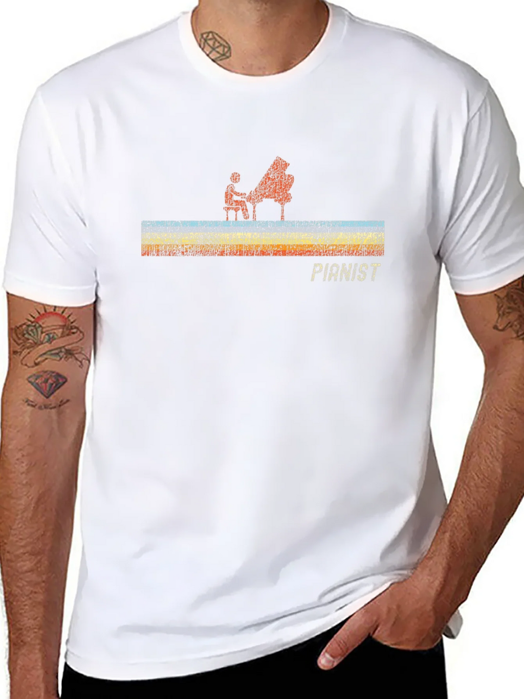 Pianist Graphic Black T-Shirt product image 7