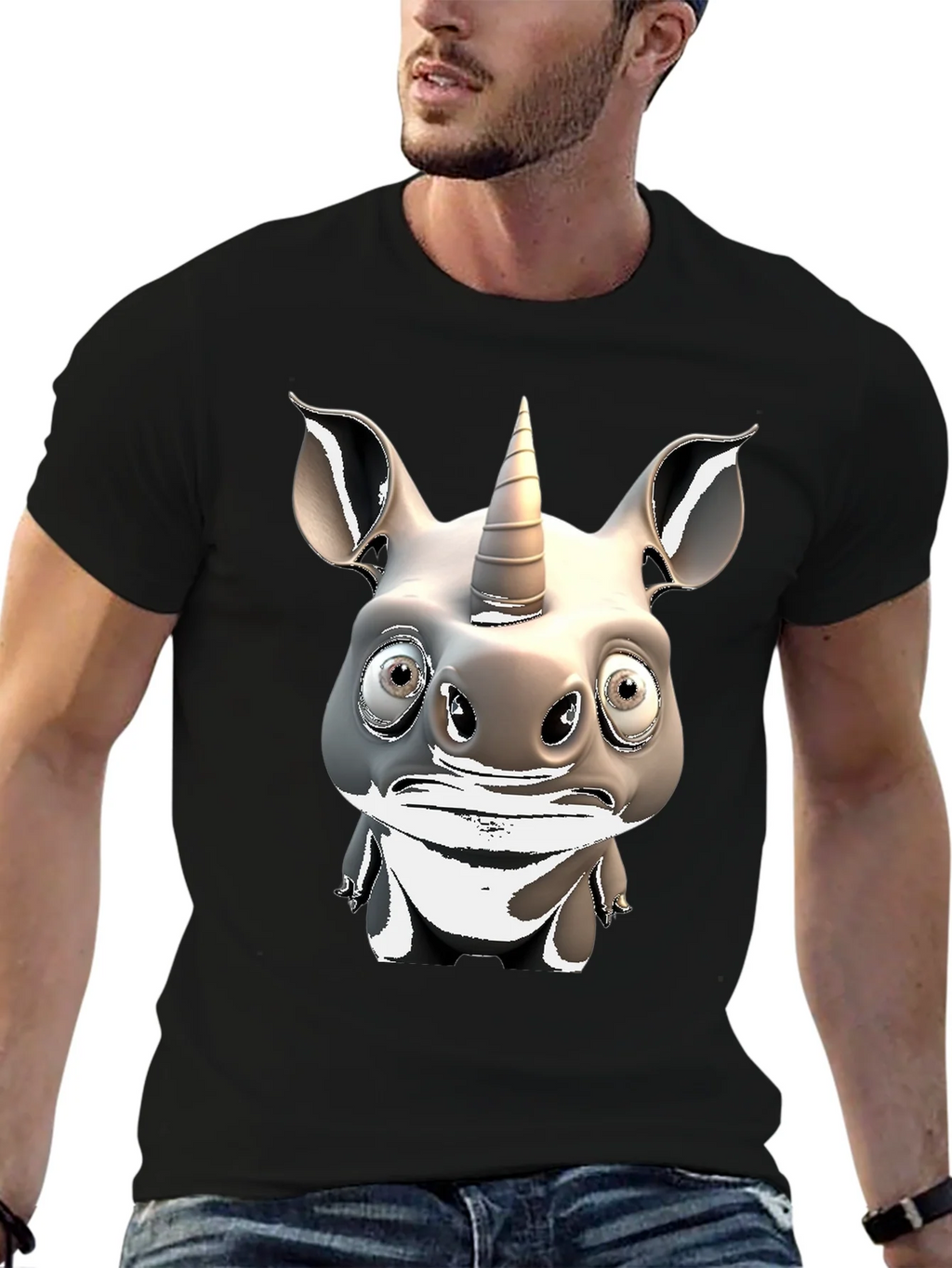 Unicorn Rhino Graphic T-Shirt - Quirky Animal Tee product image 6