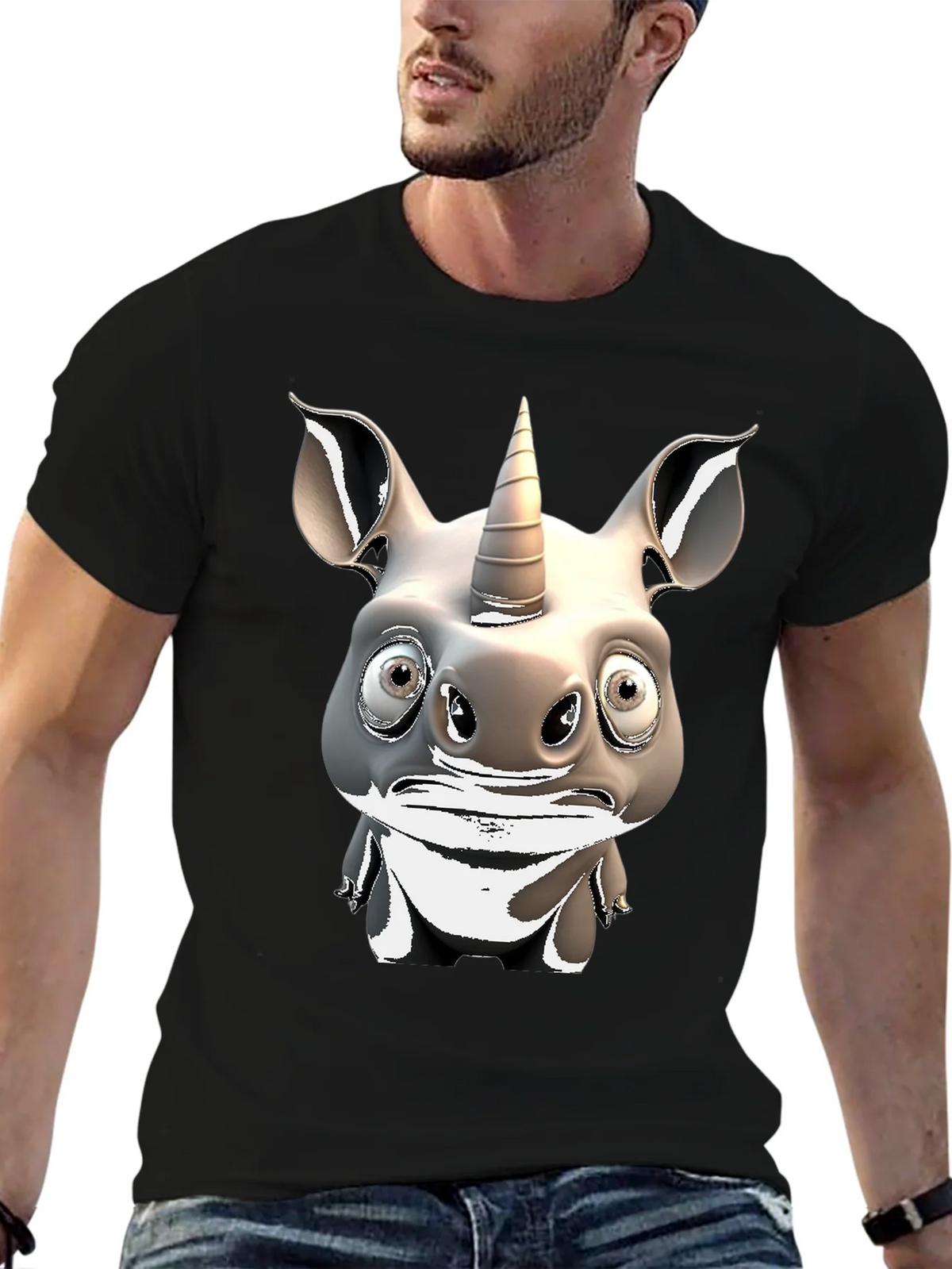 Unicorn Rhino Graphic T-Shirt - Quirky Animal Tee product image 6