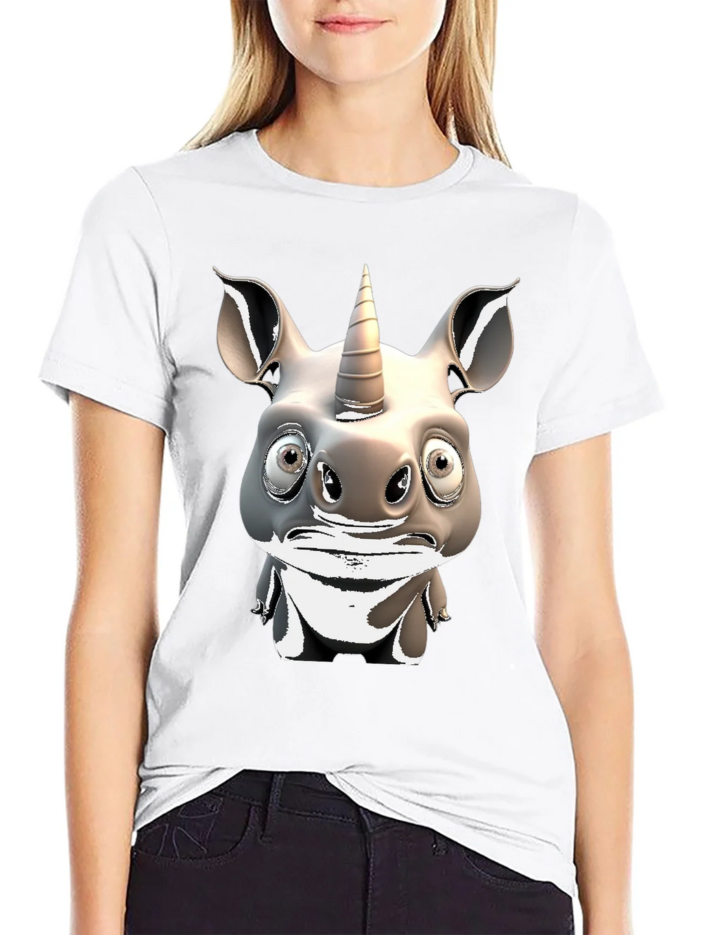 Unicorn Rhino Graphic T-Shirt - Quirky Animal Tee product image 8