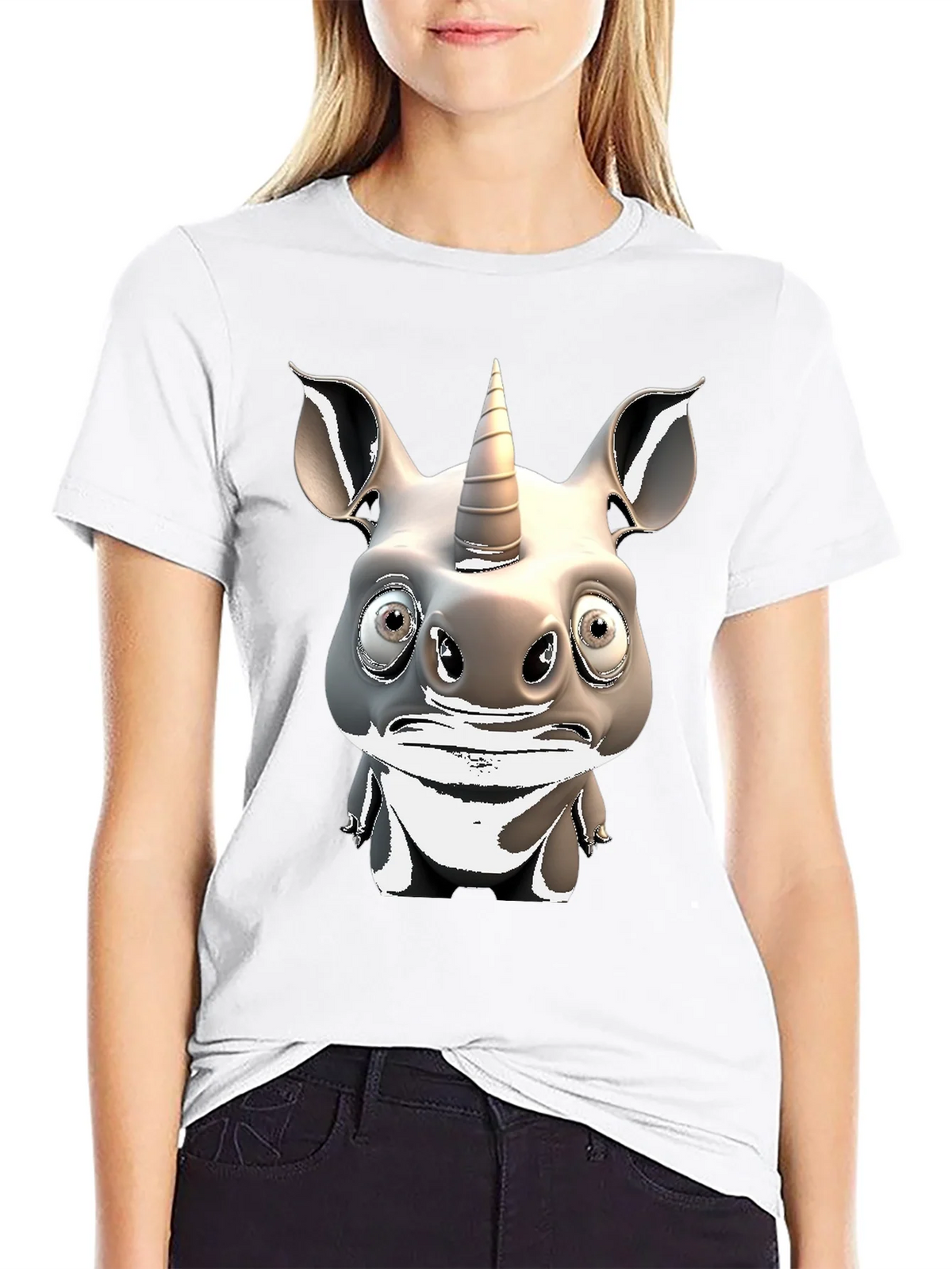 Unicorn Rhino Graphic T-Shirt - Quirky Animal Tee product image 8