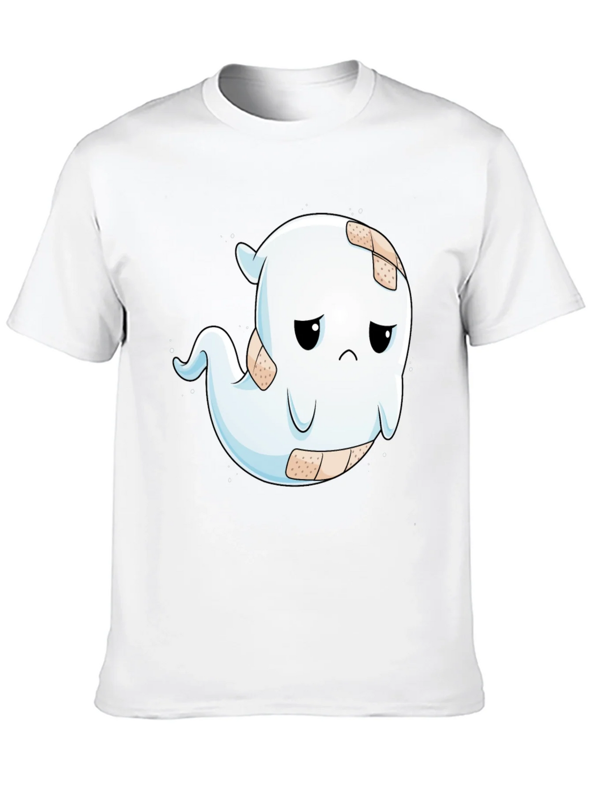 Sad Ghost T-Shirt - Black Cotton Blend Graphic Tee product image 9