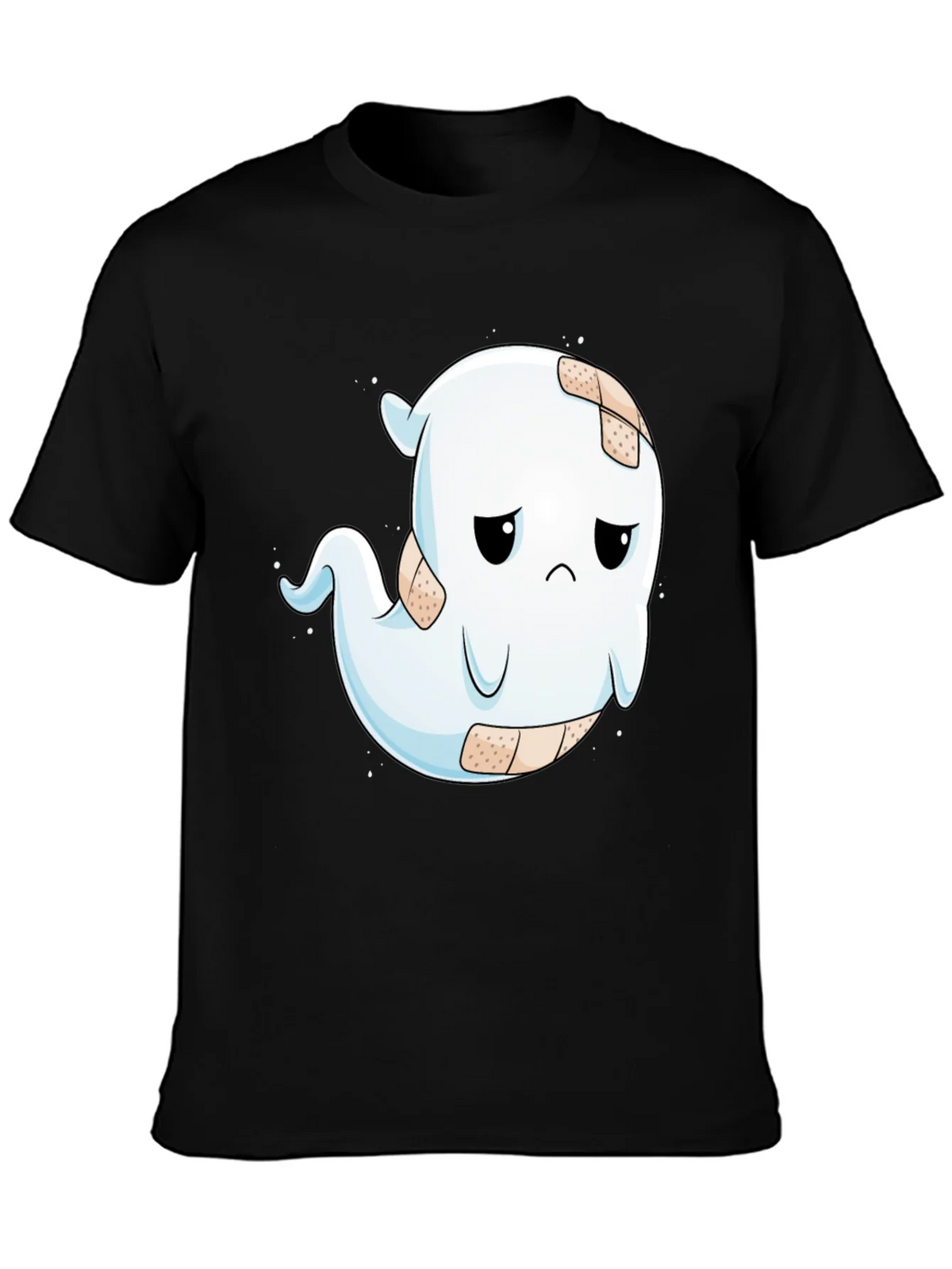 Sad Ghost T-Shirt - Black Cotton Blend Graphic Tee product image 3
