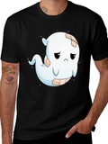 Sad Ghost T-Shirt - Black Cotton Blend Graphic Tee product image 1