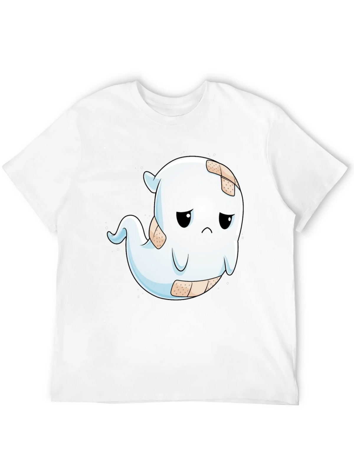 Sad Ghost T-Shirt - Black Cotton Blend Graphic Tee product image 11