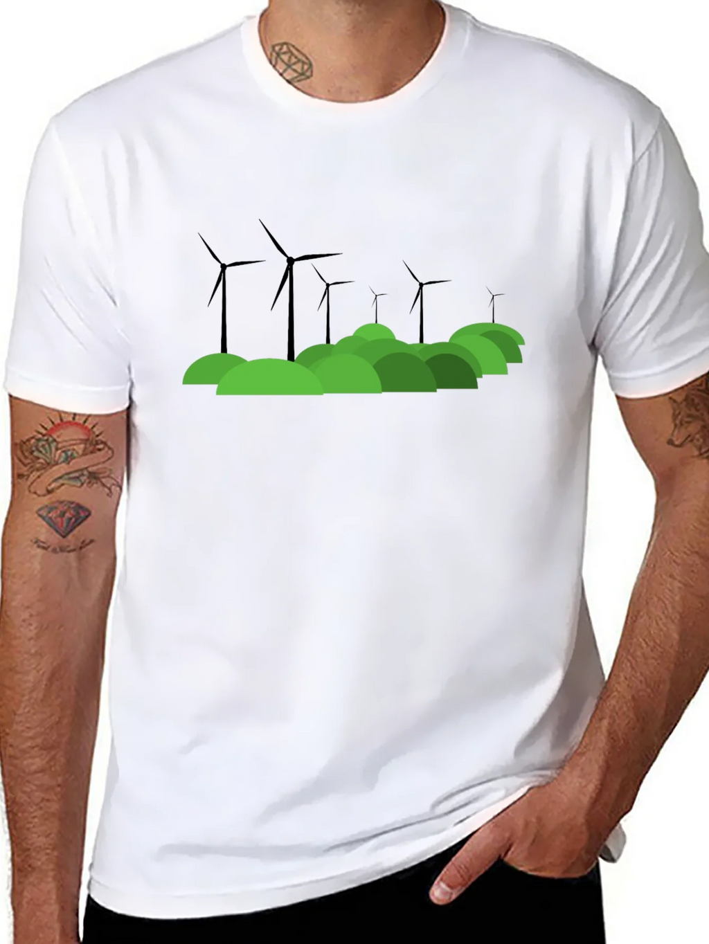 Eco Wind Turbine Graphic T-Shirt product image 6