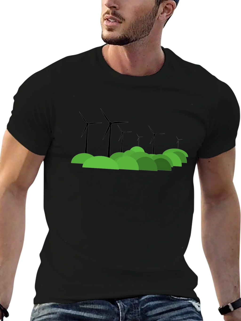Eco Wind Turbine Graphic T-Shirt product image 5