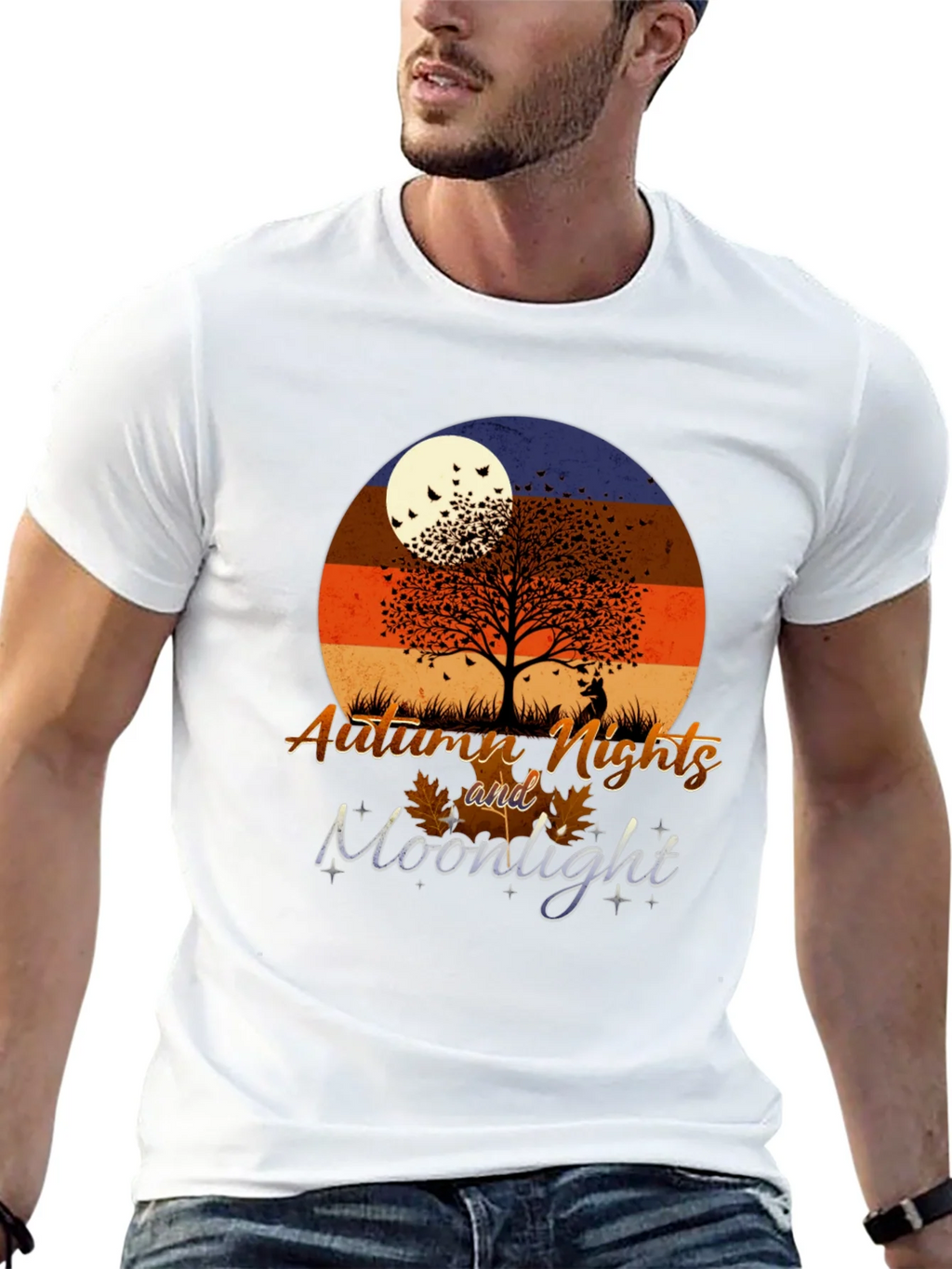 Autumn Nights Moonlight Graphic T-Shirt product image 5