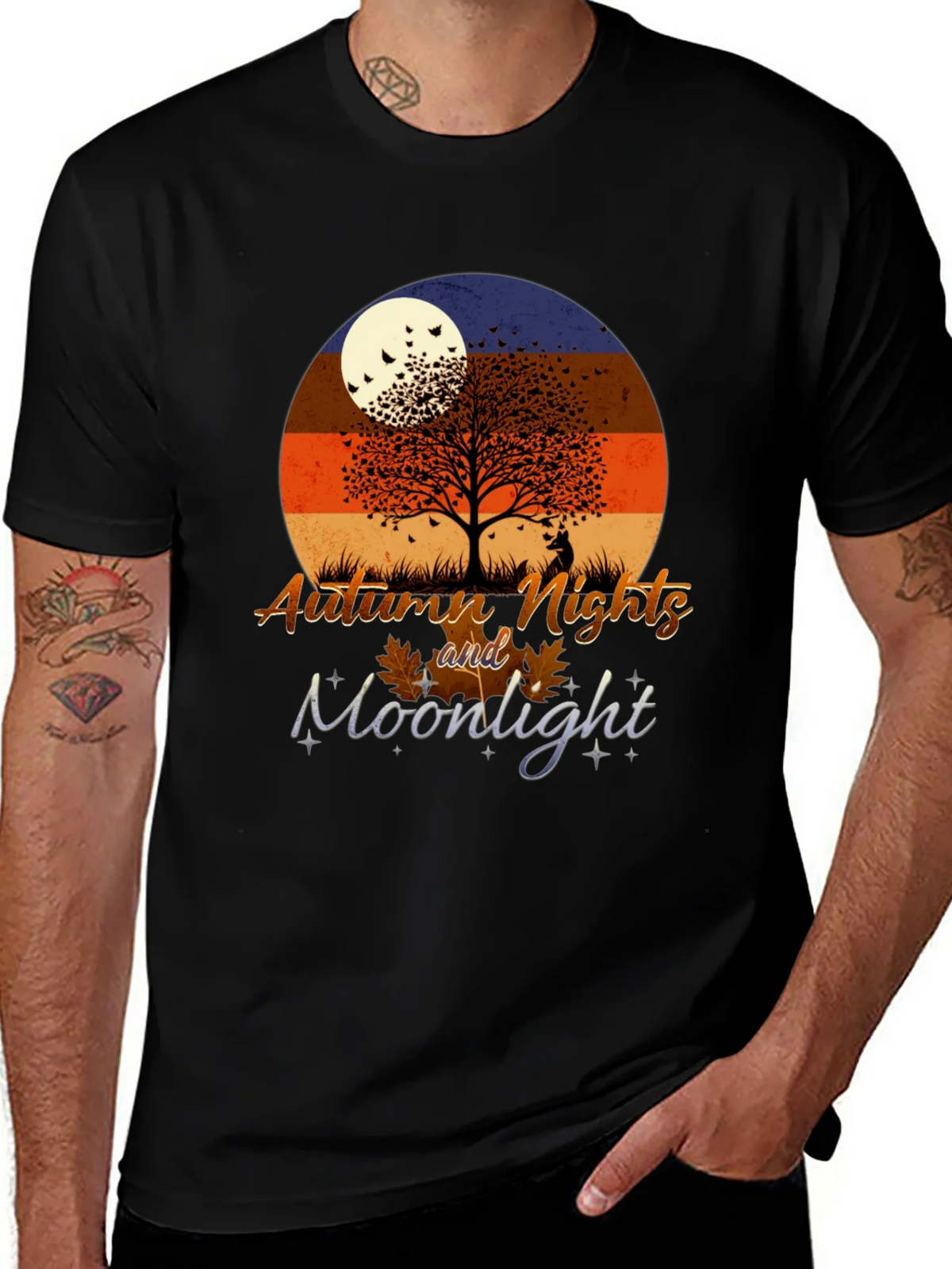 Autumn Nights Moonlight Graphic T-Shirt product image 1
