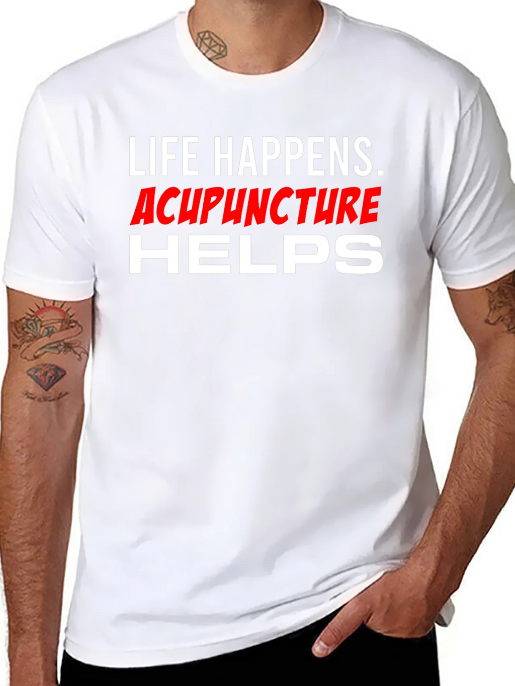 Life Happens Acupuncture Helps T-Shirt product image 5
