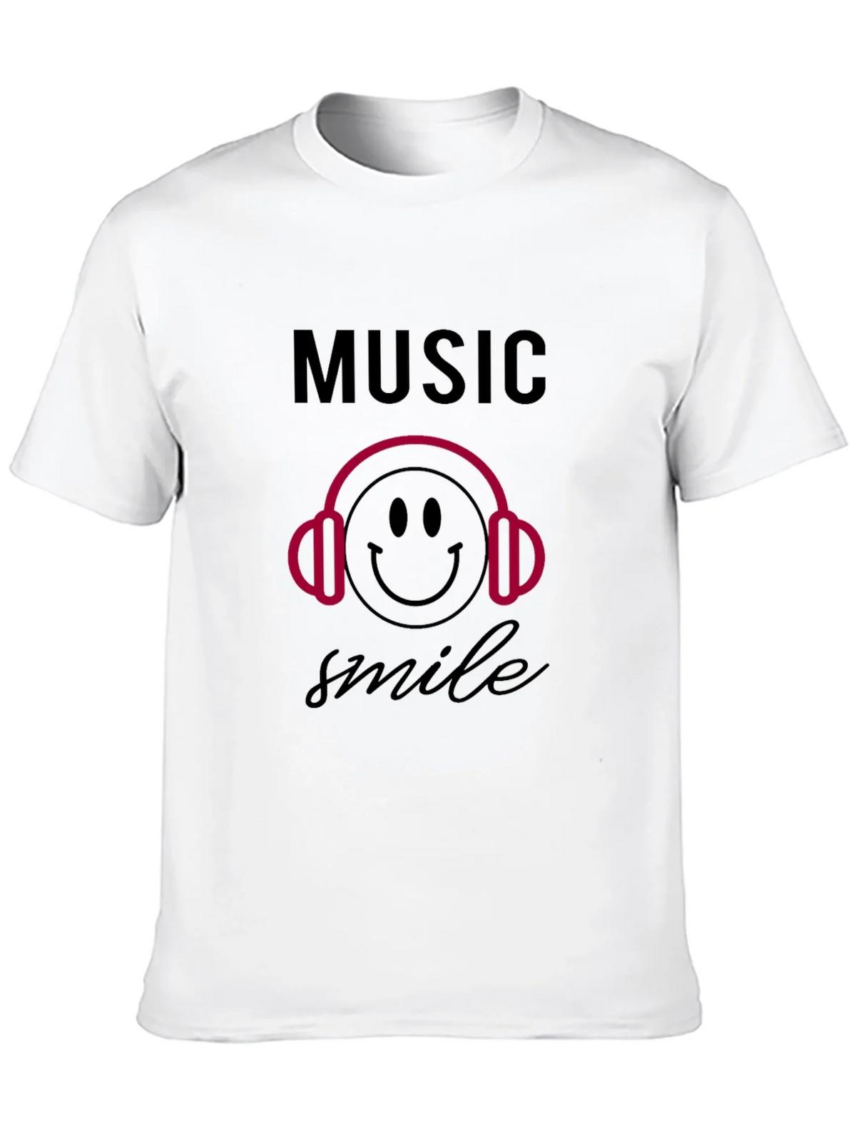 Music Smile Graphic Black T-Shirt product image 9