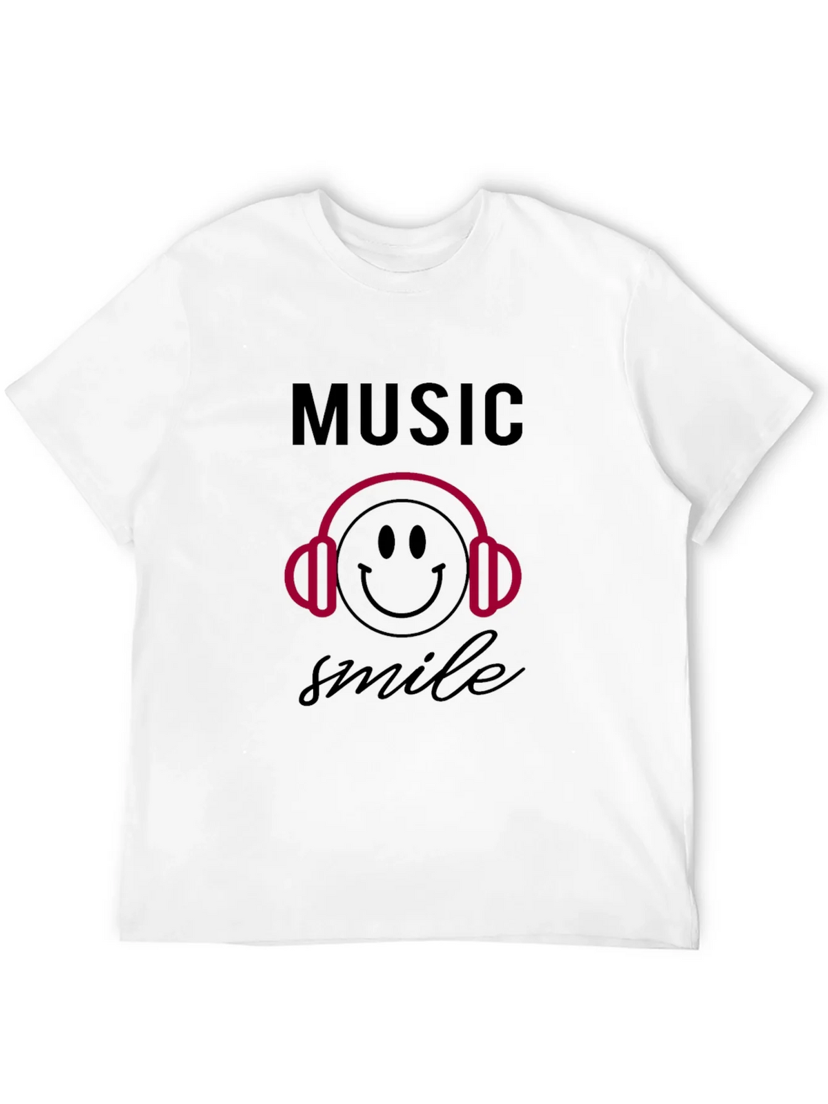 Music Smile Graphic Black T-Shirt product image 11