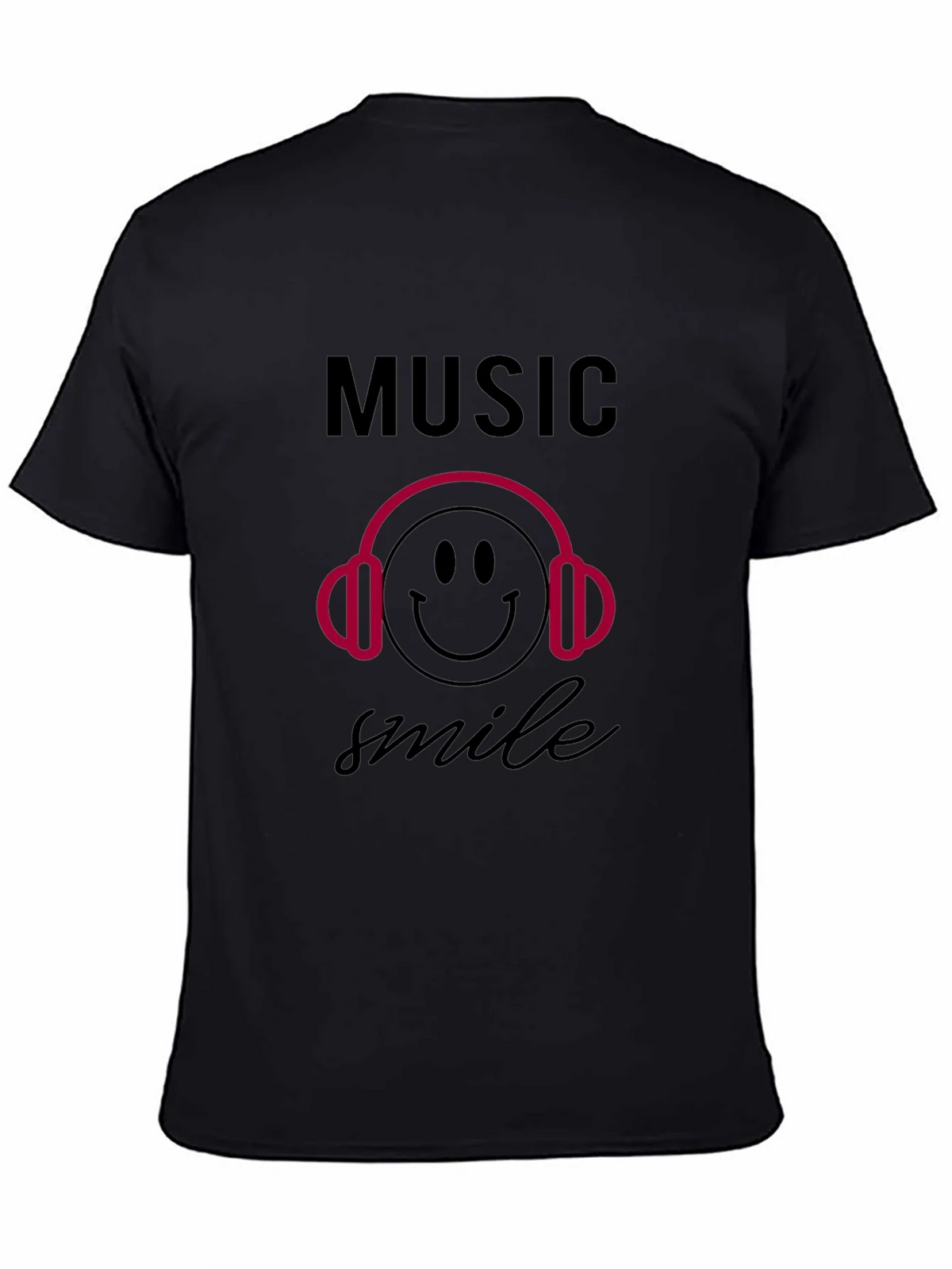 Music Smile Graphic Black T-Shirt product image 4