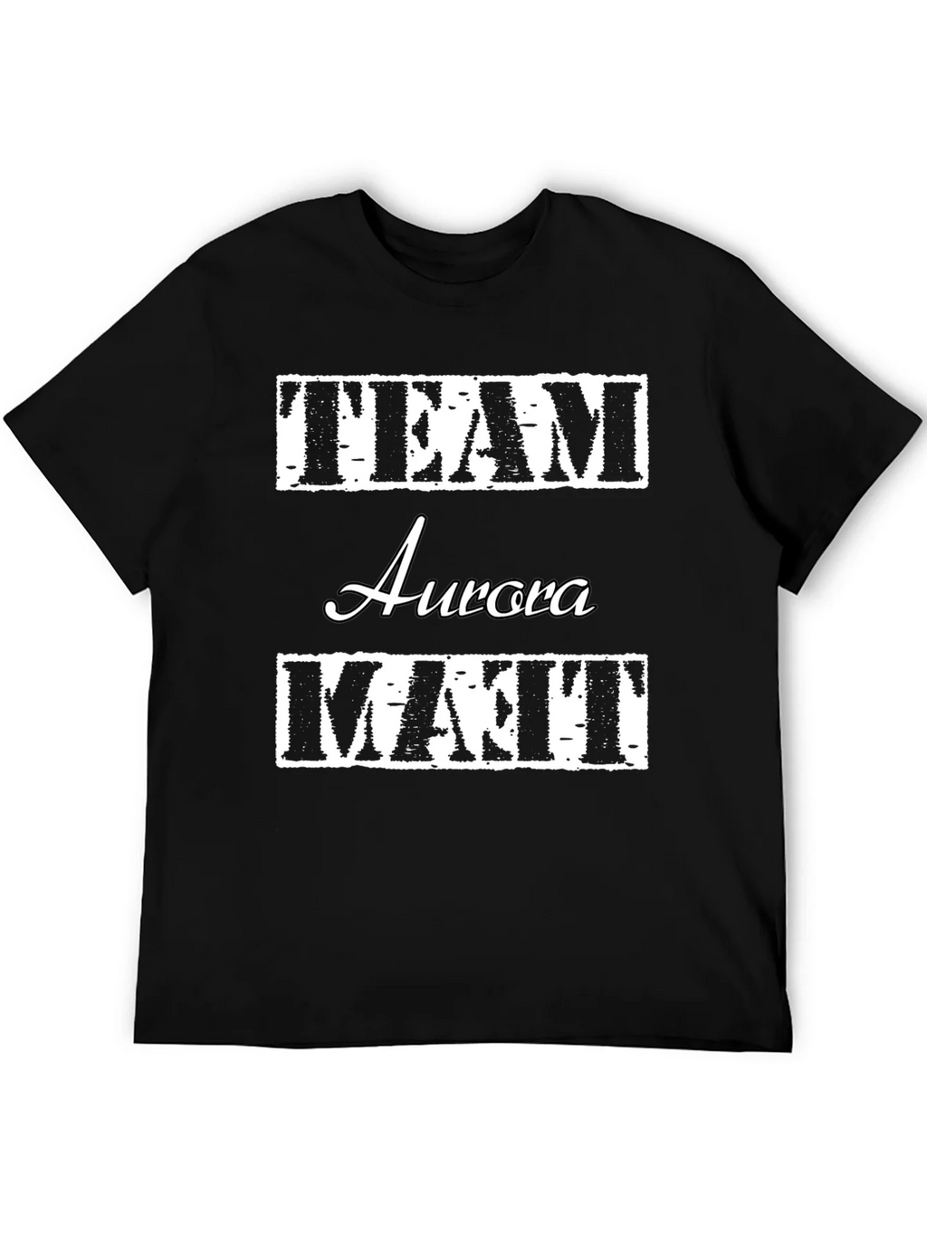 Team Aurora Matt T-Shirt Black Crew Neck Cotton product image 5