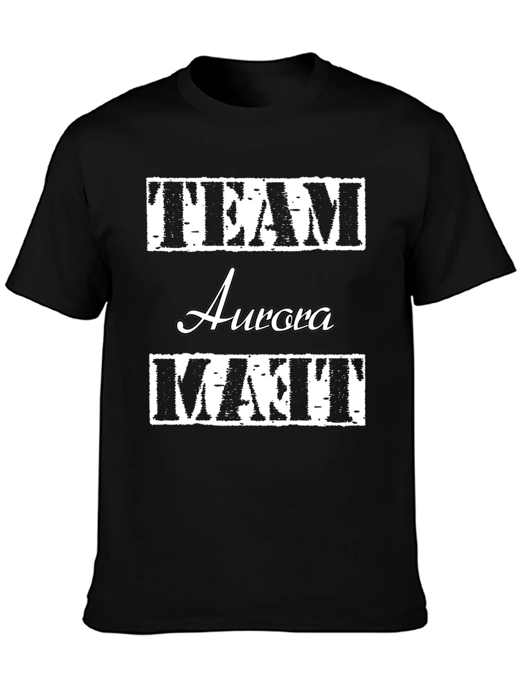 Team Aurora Matt T-Shirt Black Crew Neck Cotton product image 3