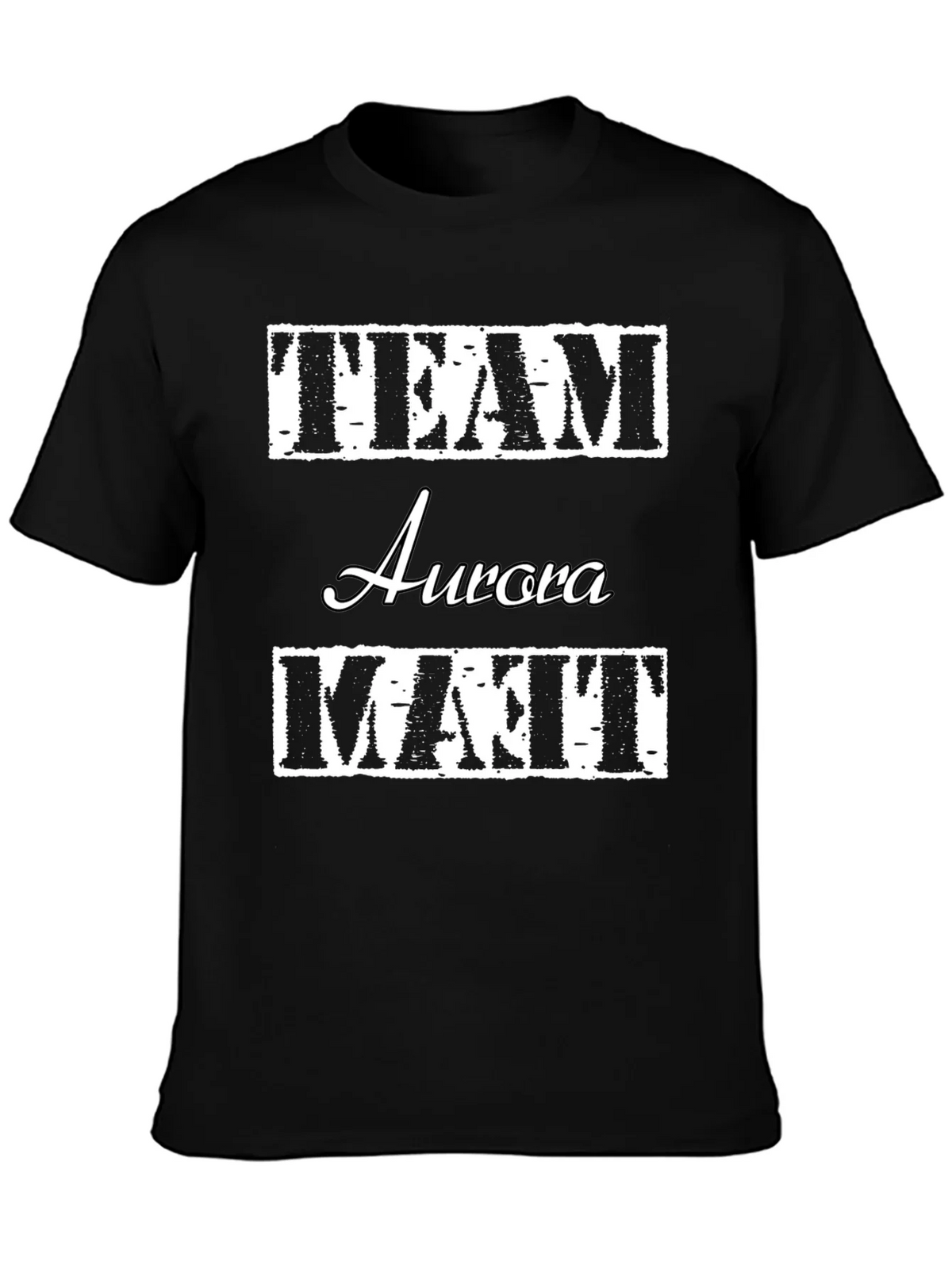 Team Aurora Matt T-Shirt Black Crew Neck Cotton product image 3