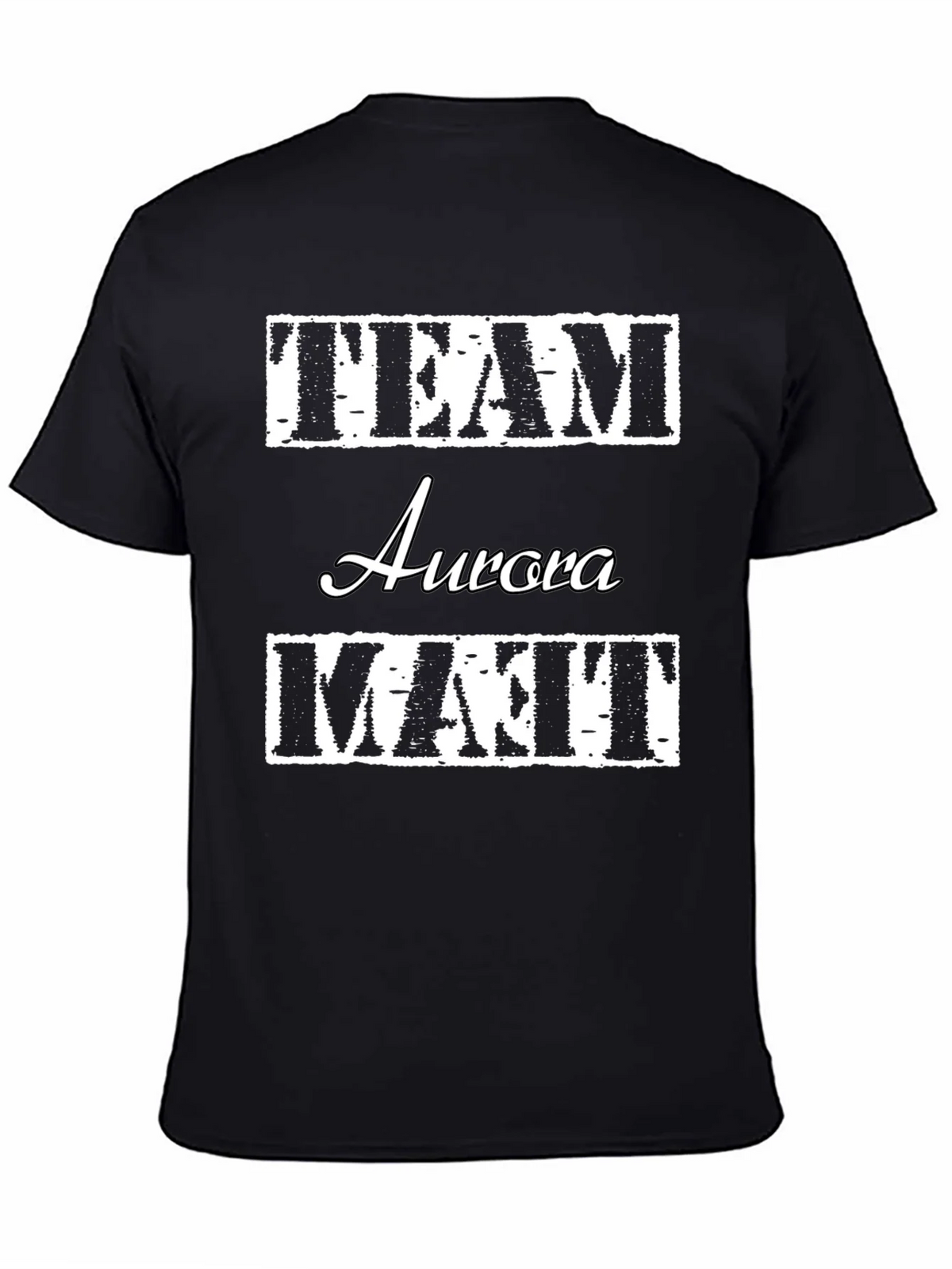 Team Aurora Matt T-Shirt Black Crew Neck Cotton product image 4