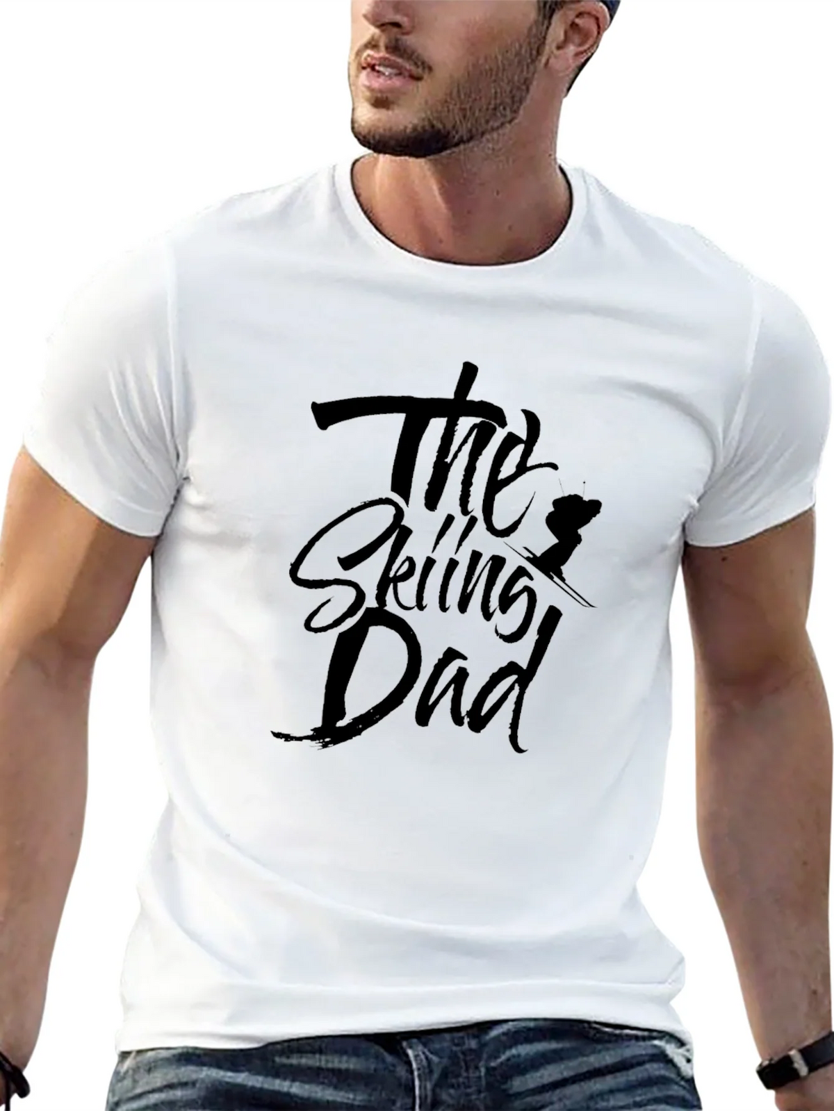 The Skiing Dad T-Shirt - Black Cotton Tee product image 9