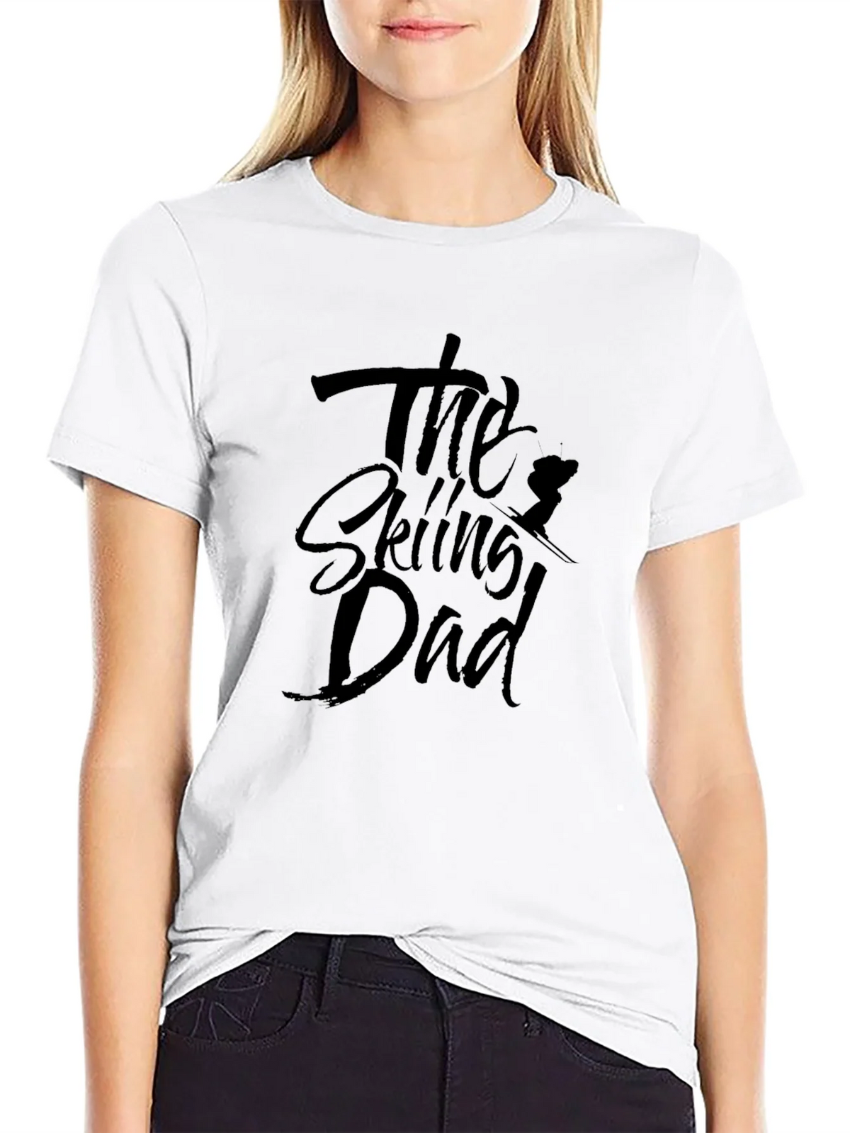 The Skiing Dad T-Shirt - Black Cotton Tee product image 6