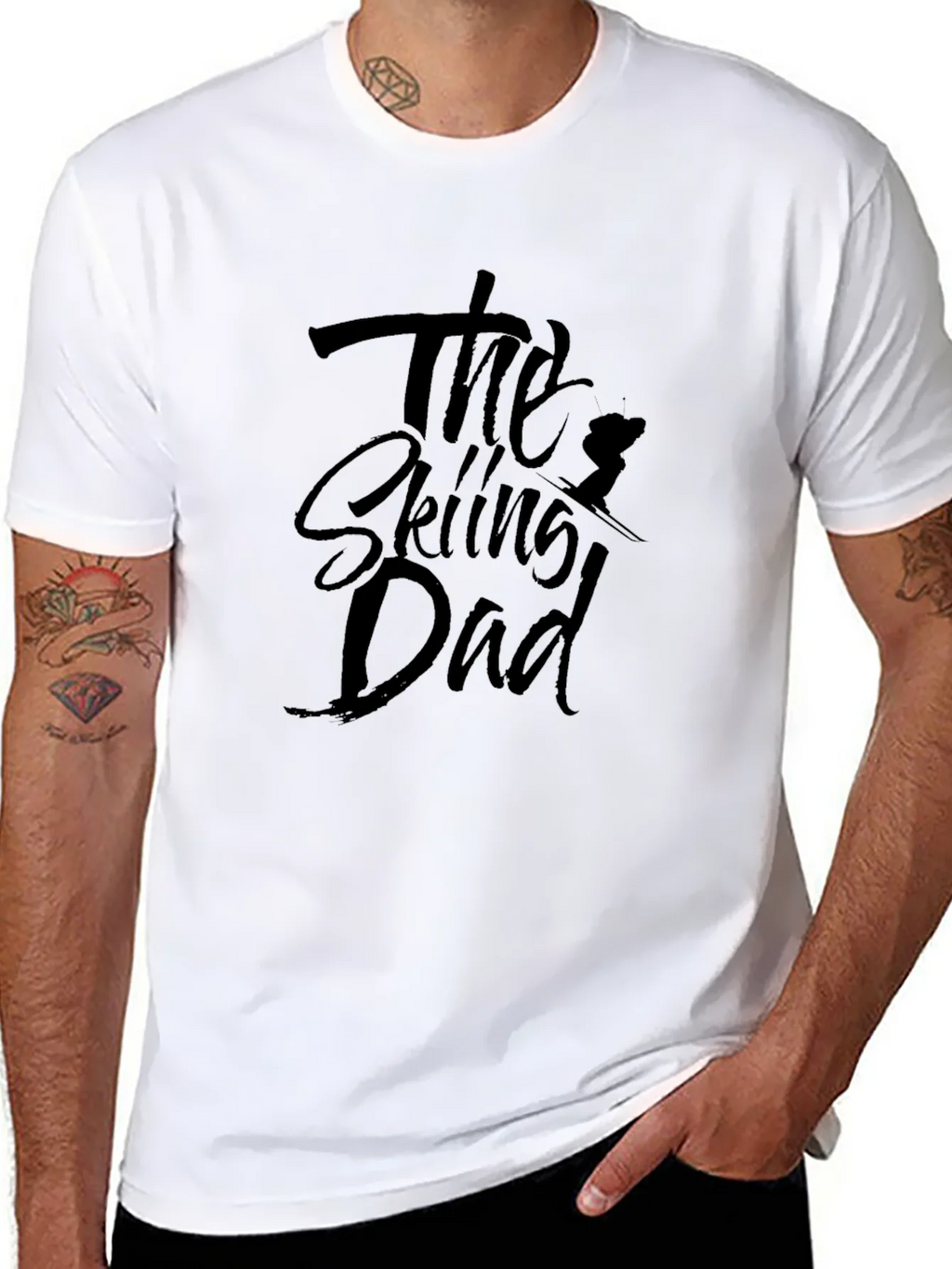 The Skiing Dad T-Shirt - Black Cotton Tee product image 5