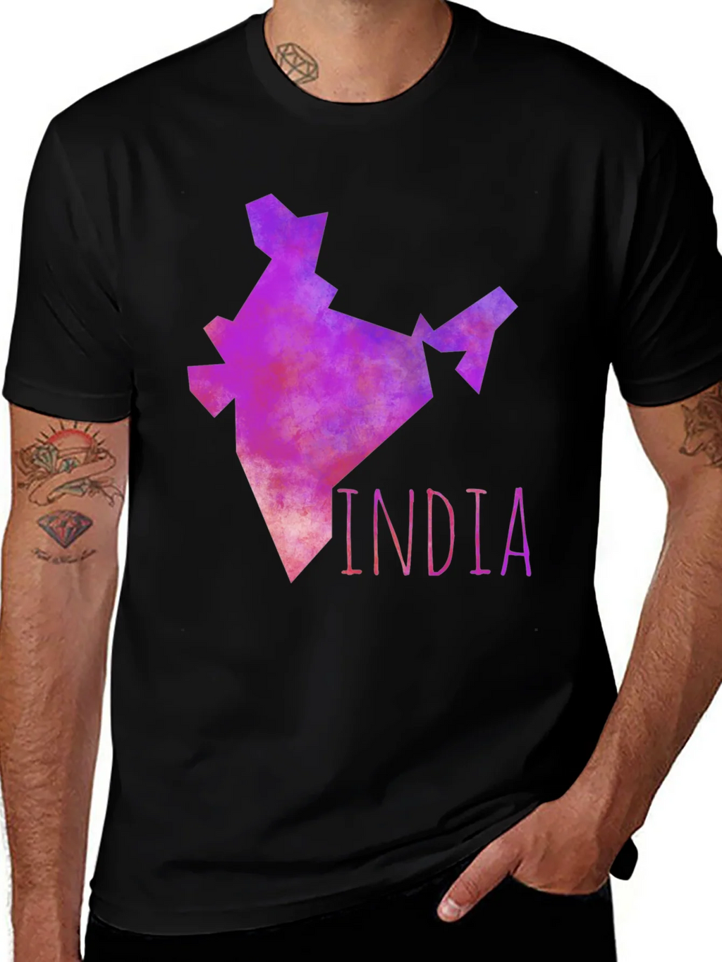 India Map Graphic Tee - Mens Black T-Shirt product image 1