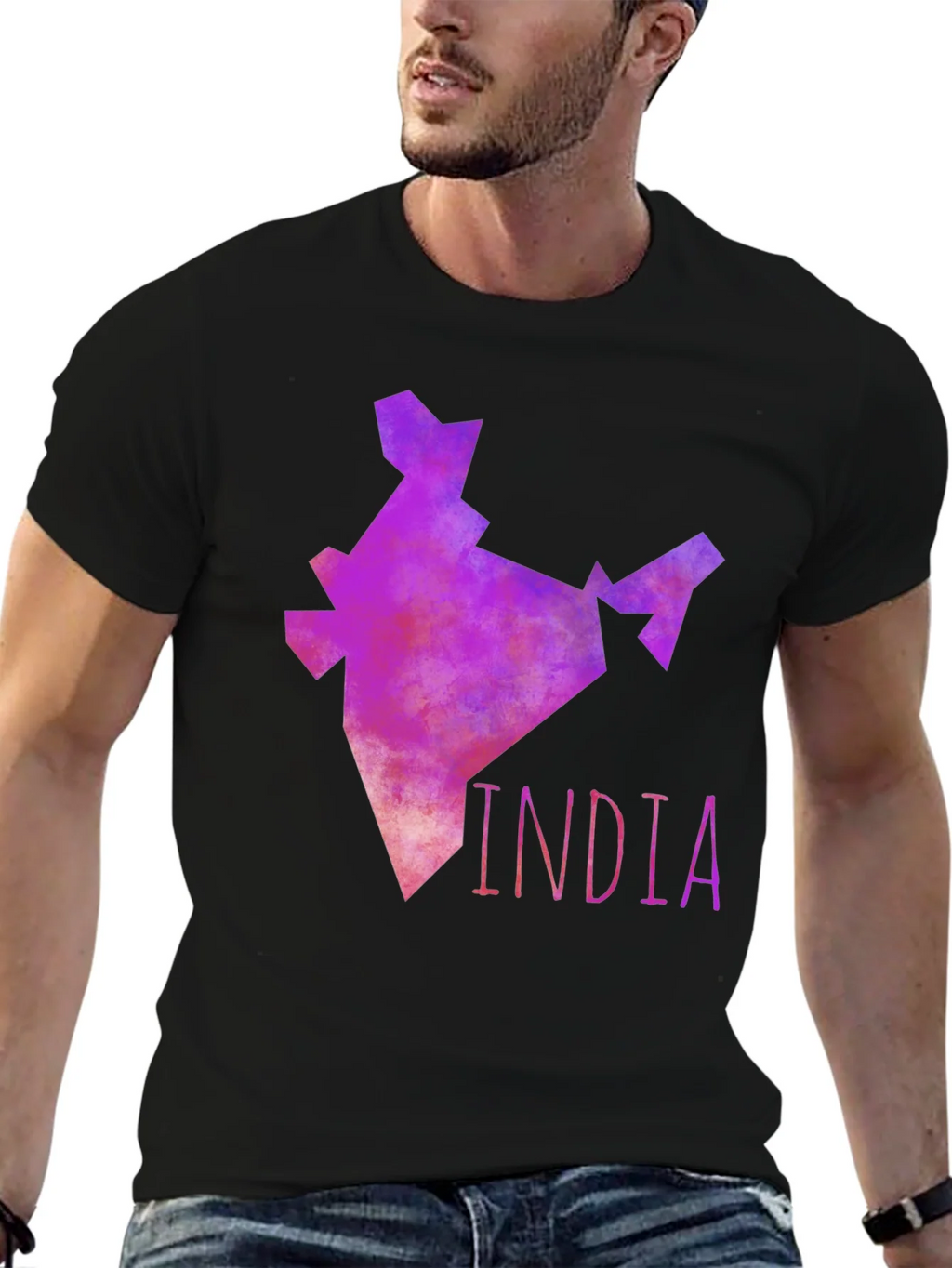 India Map Graphic Tee - Mens Black T-Shirt product image 6
