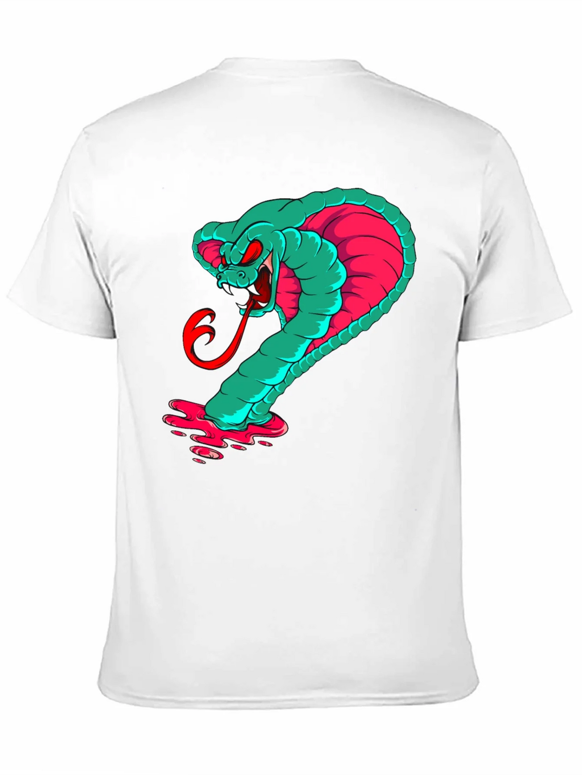 Mens Graphic Cobra T-Shirt - Teal & Pink Snake product image 6