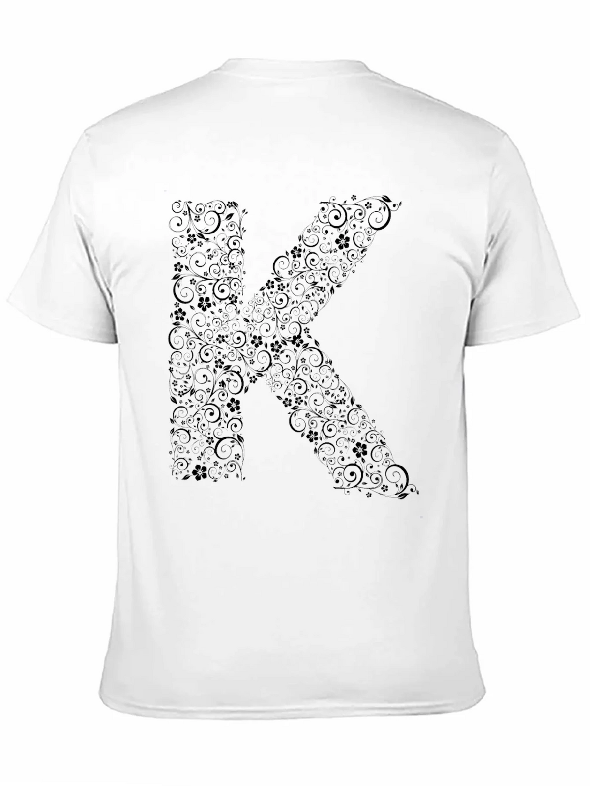 Floral Letter K Black T-Shirt product image 10