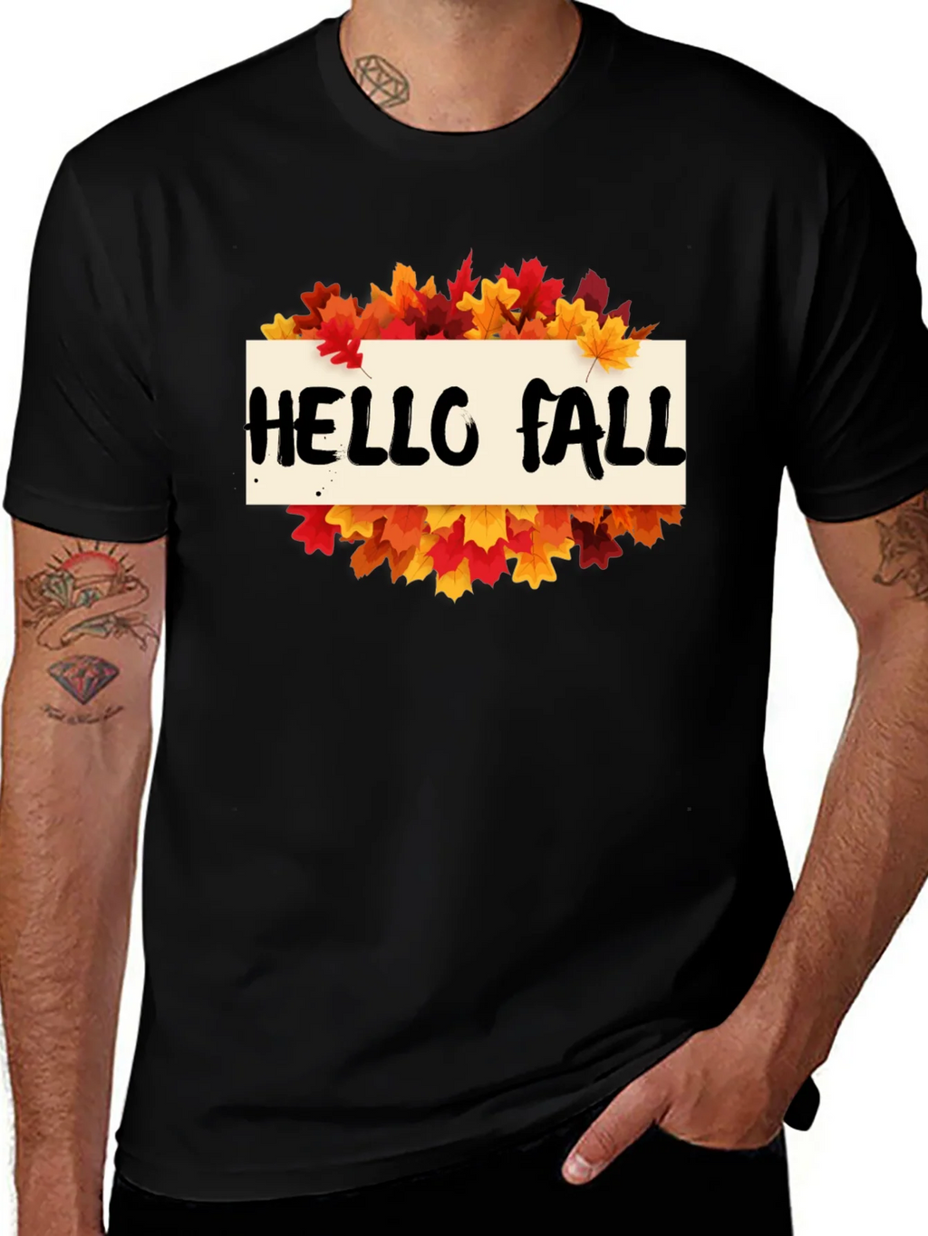 Hello Fall Leaves Graphic Tee - Autumn T-Shirt product image 1