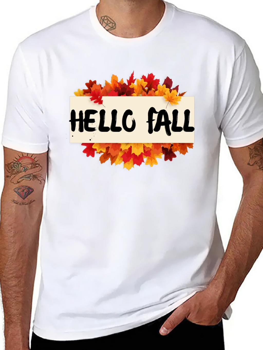 Hello Fall Leaves Graphic Tee - Autumn T-Shirt product image 7
