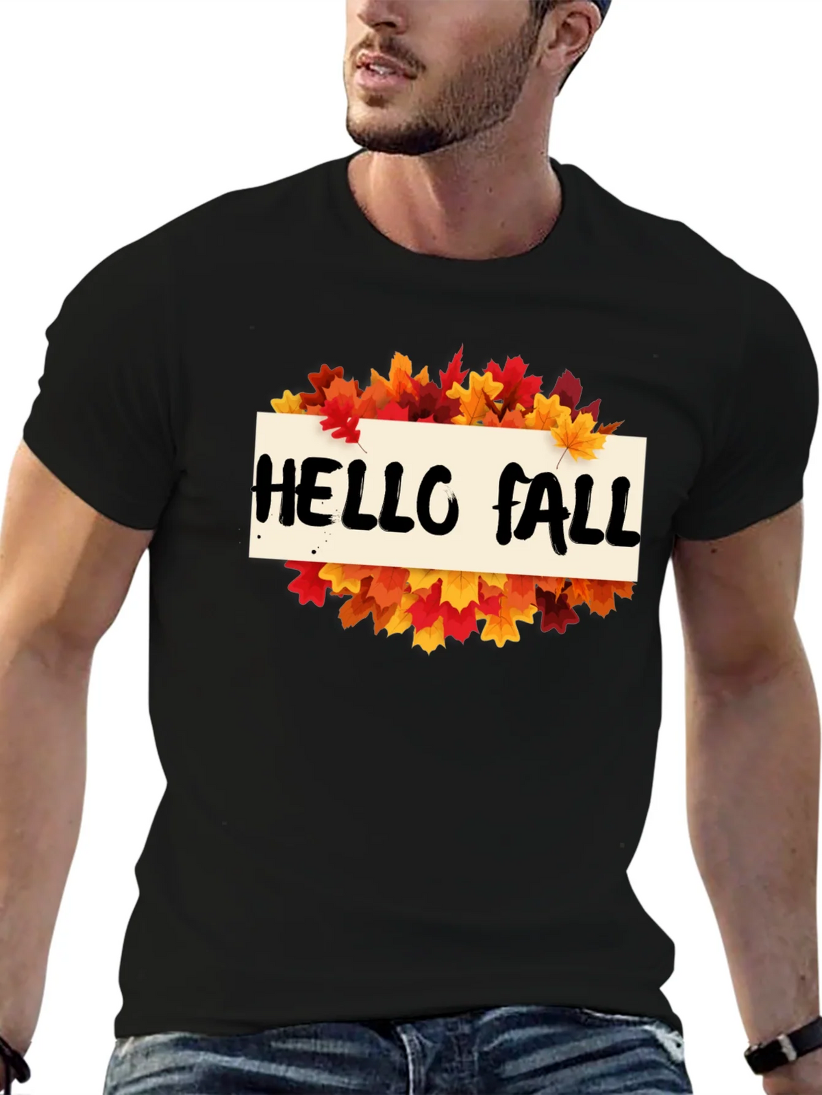 Hello Fall Leaves Graphic Tee - Autumn T-Shirt product image 6