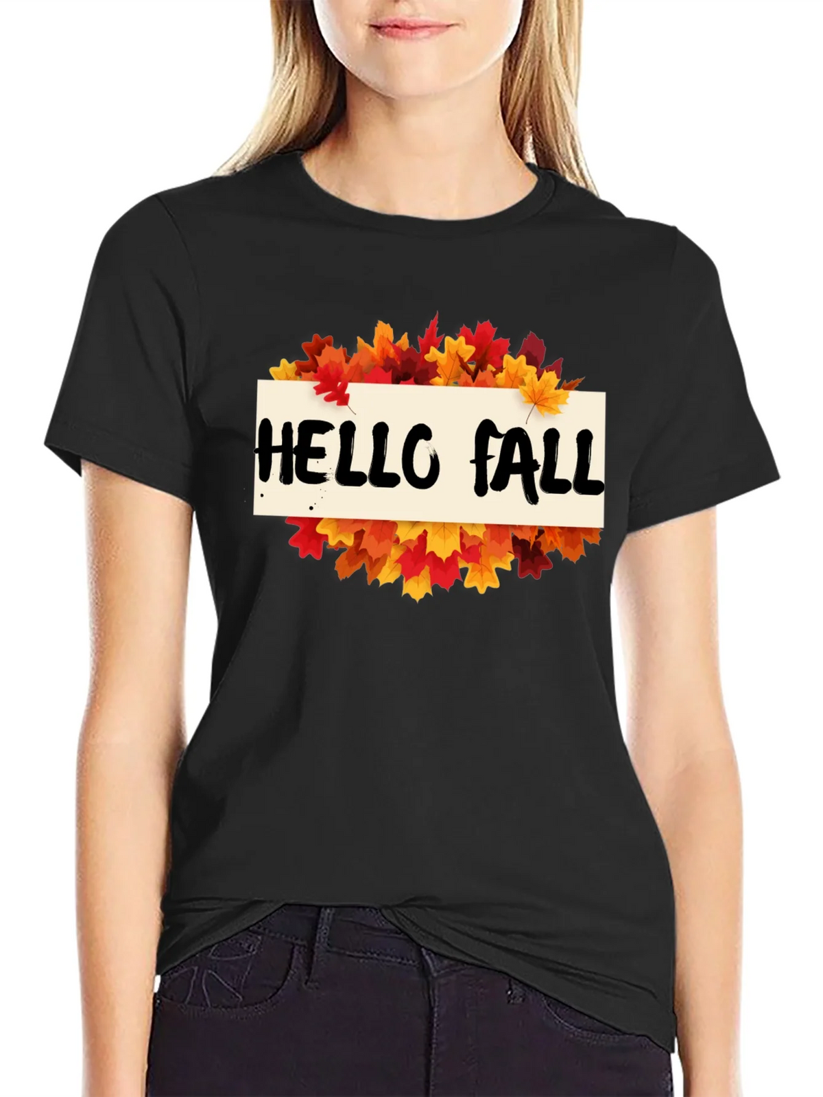 Hello Fall Leaves Graphic Tee - Autumn T-Shirt product image 2