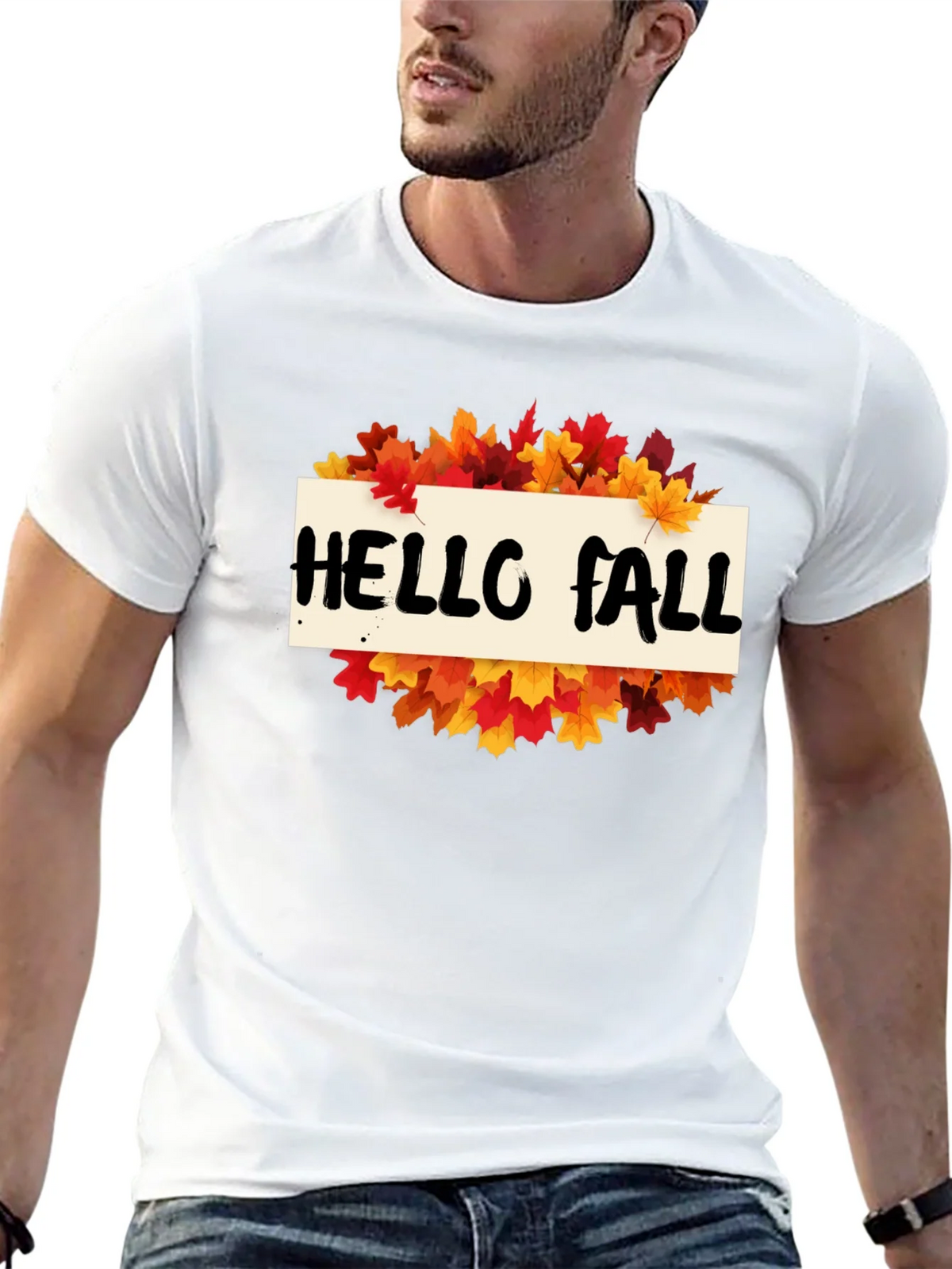 Hello Fall Leaves Graphic Tee - Autumn T-Shirt product image 12