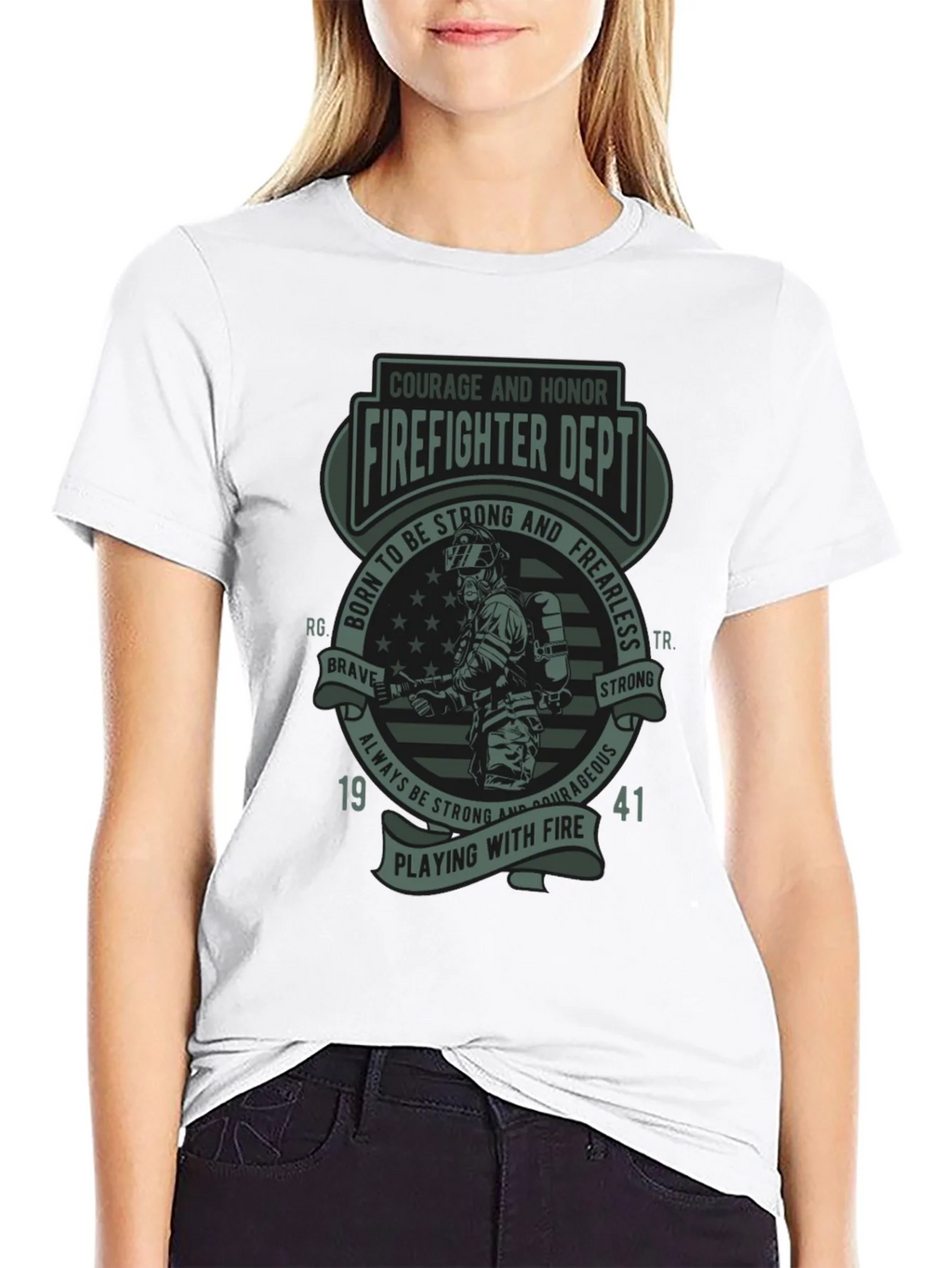 Firefighter Dept. T-Shirt - Courage & Honor Design product image 8