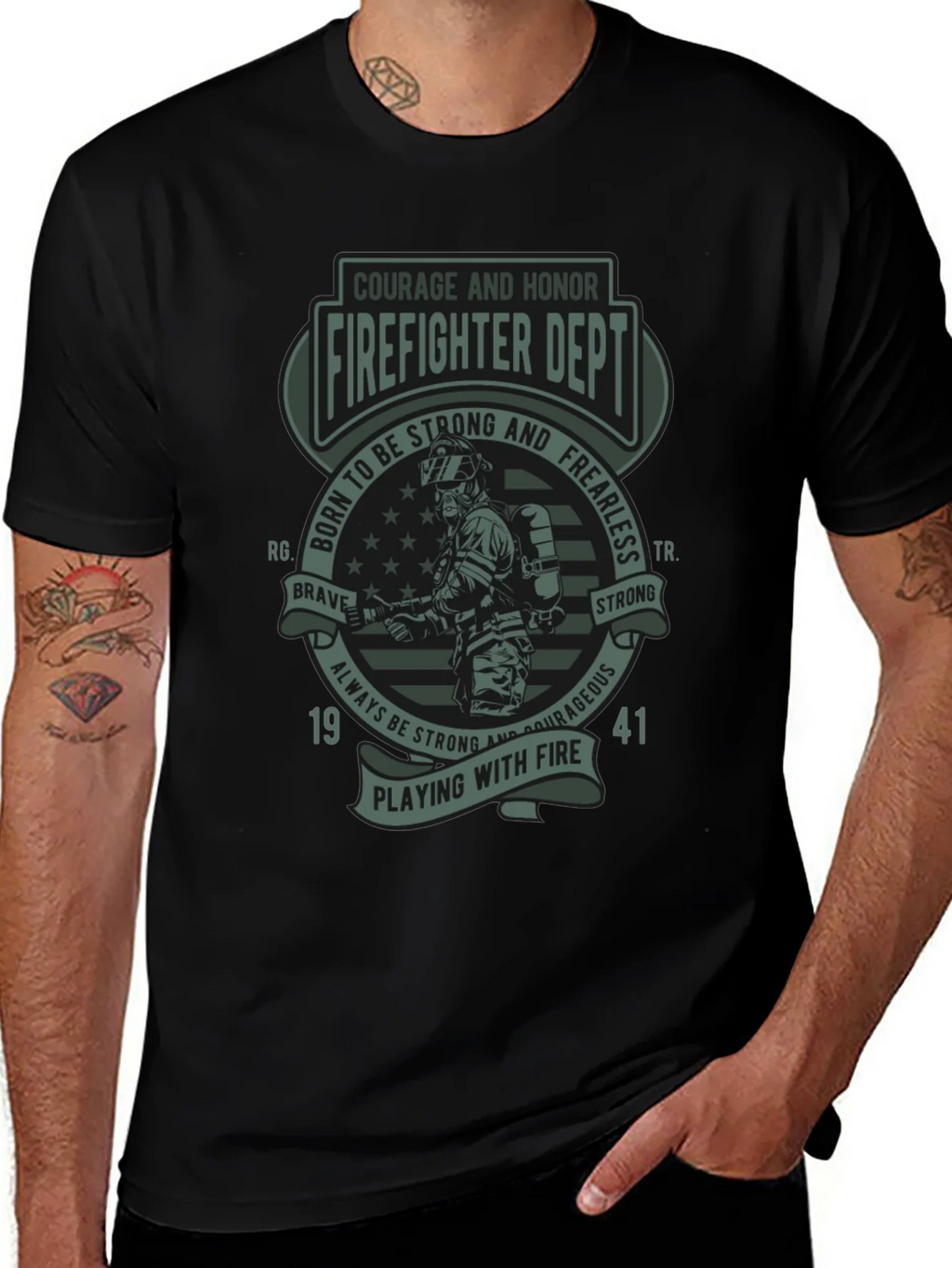 Firefighter Dept. T-Shirt - Courage & Honor Design product image 1