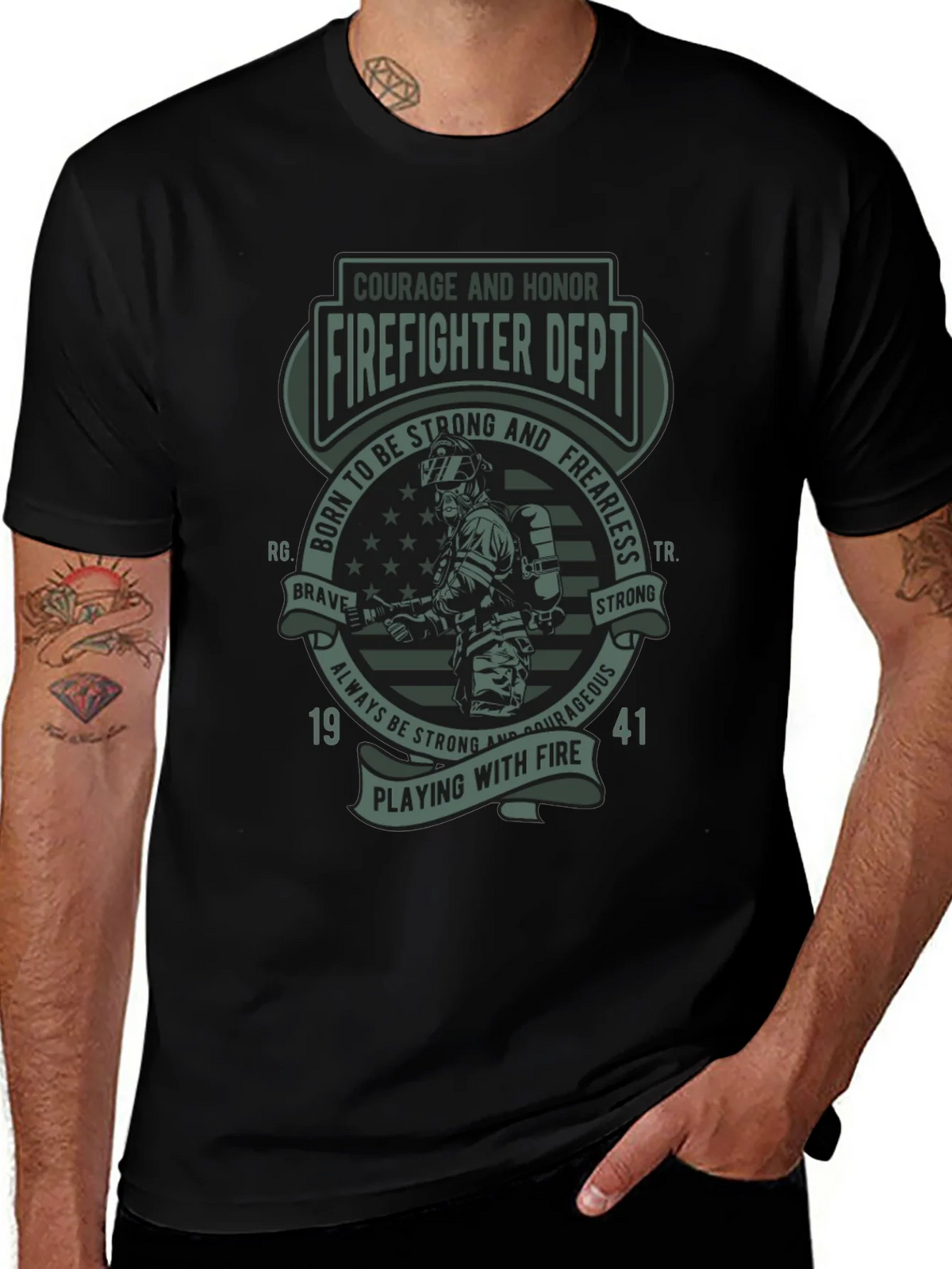 Firefighter Dept. T-Shirt - Courage & Honor Design product image 1