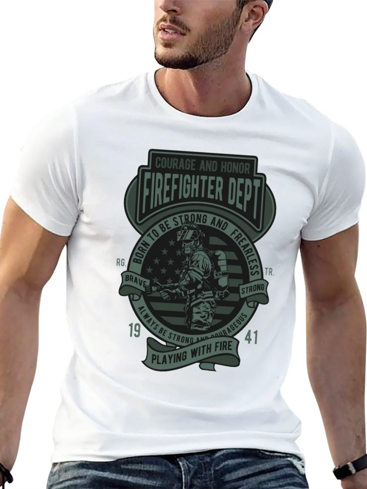 Firefighter Dept. T-Shirt - Courage & Honor Design product image 12