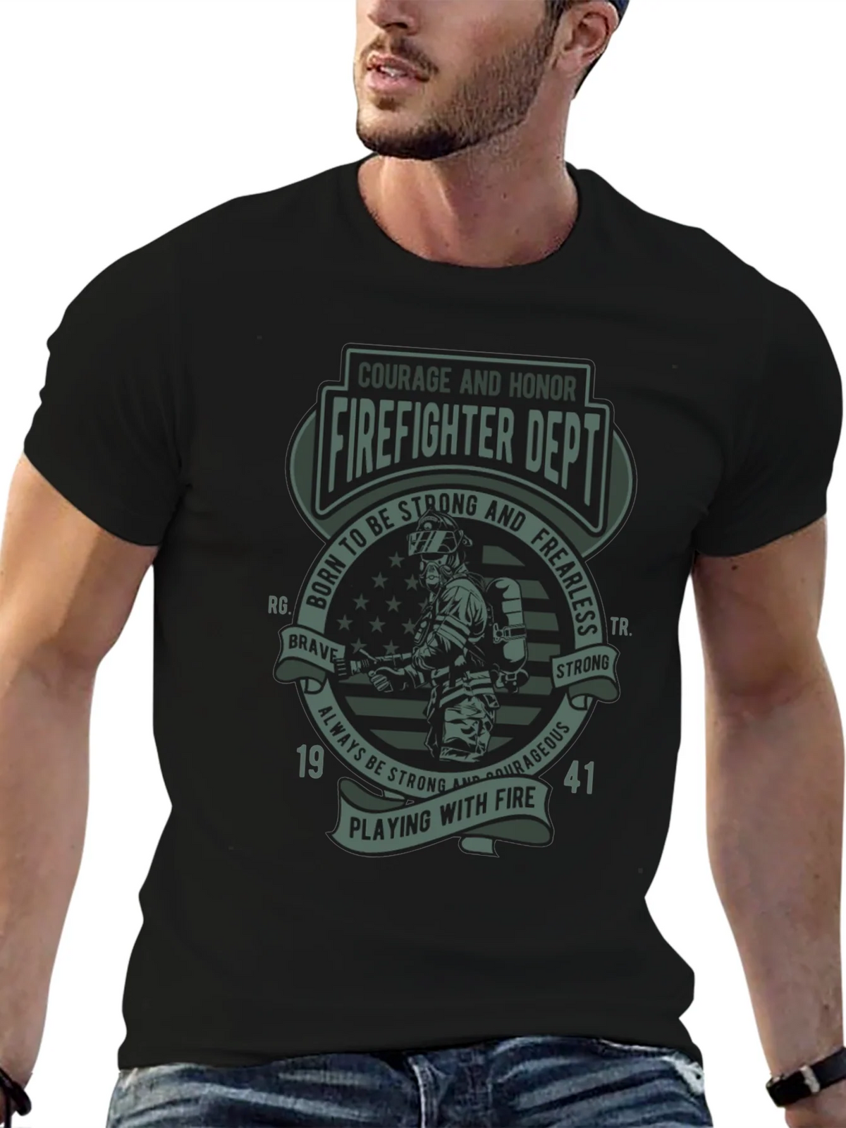 Firefighter Dept. T-Shirt - Courage & Honor Design product image 6
