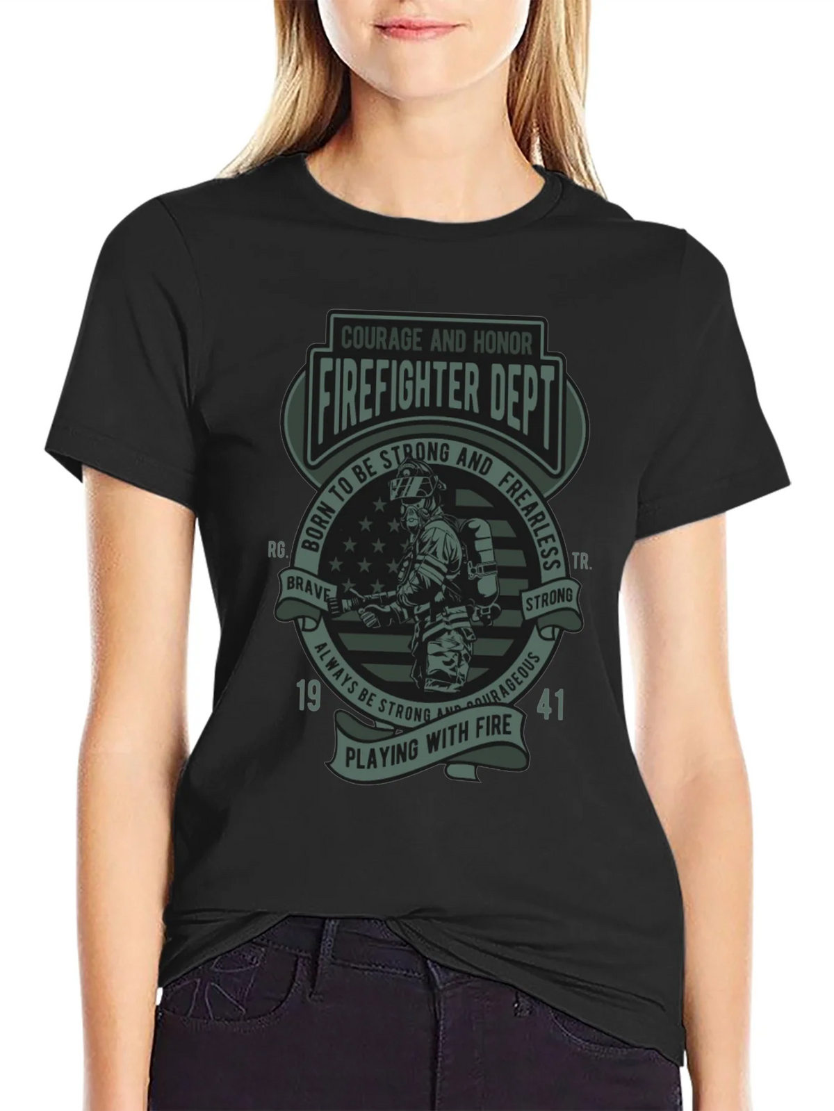 Firefighter Dept. T-Shirt - Courage & Honor Design product image 2