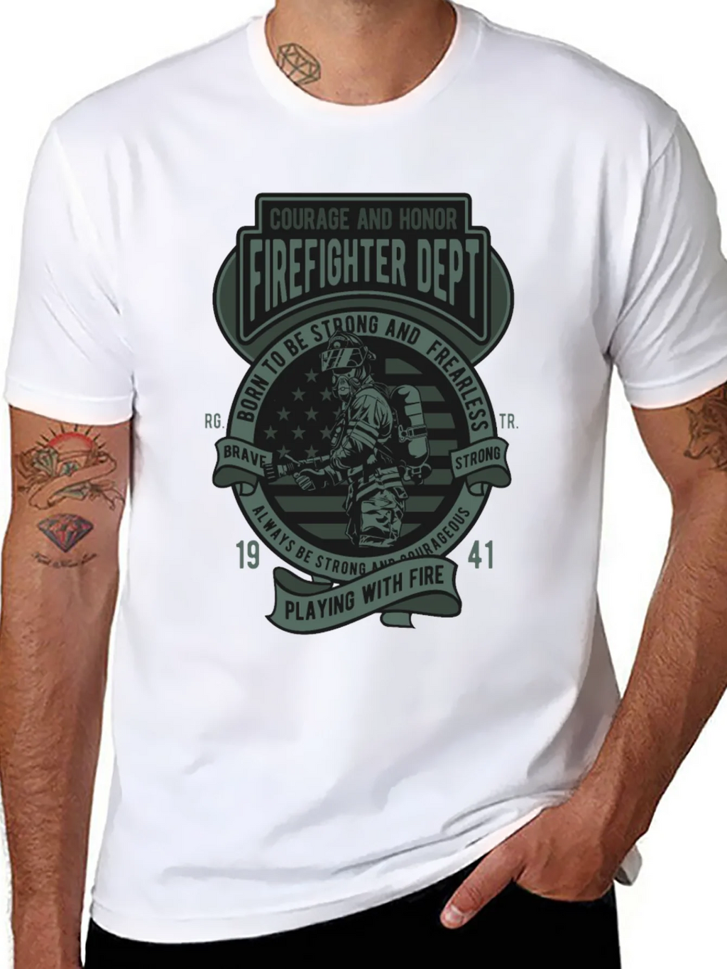 Firefighter Dept. T-Shirt - Courage & Honor Design product image 7
